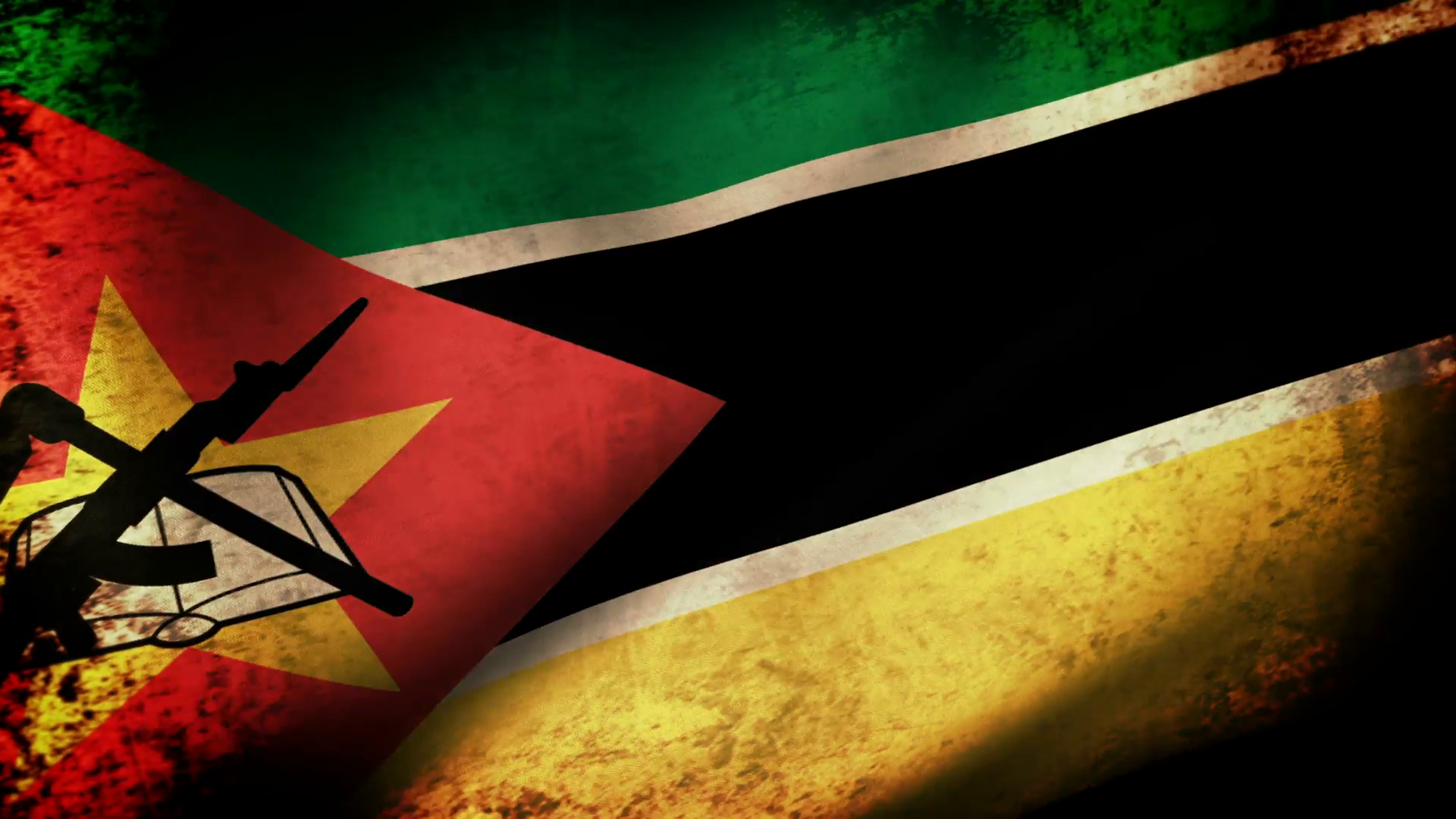 Mozambique Flag Waving, grunge look Motion Background - VideoBlocks