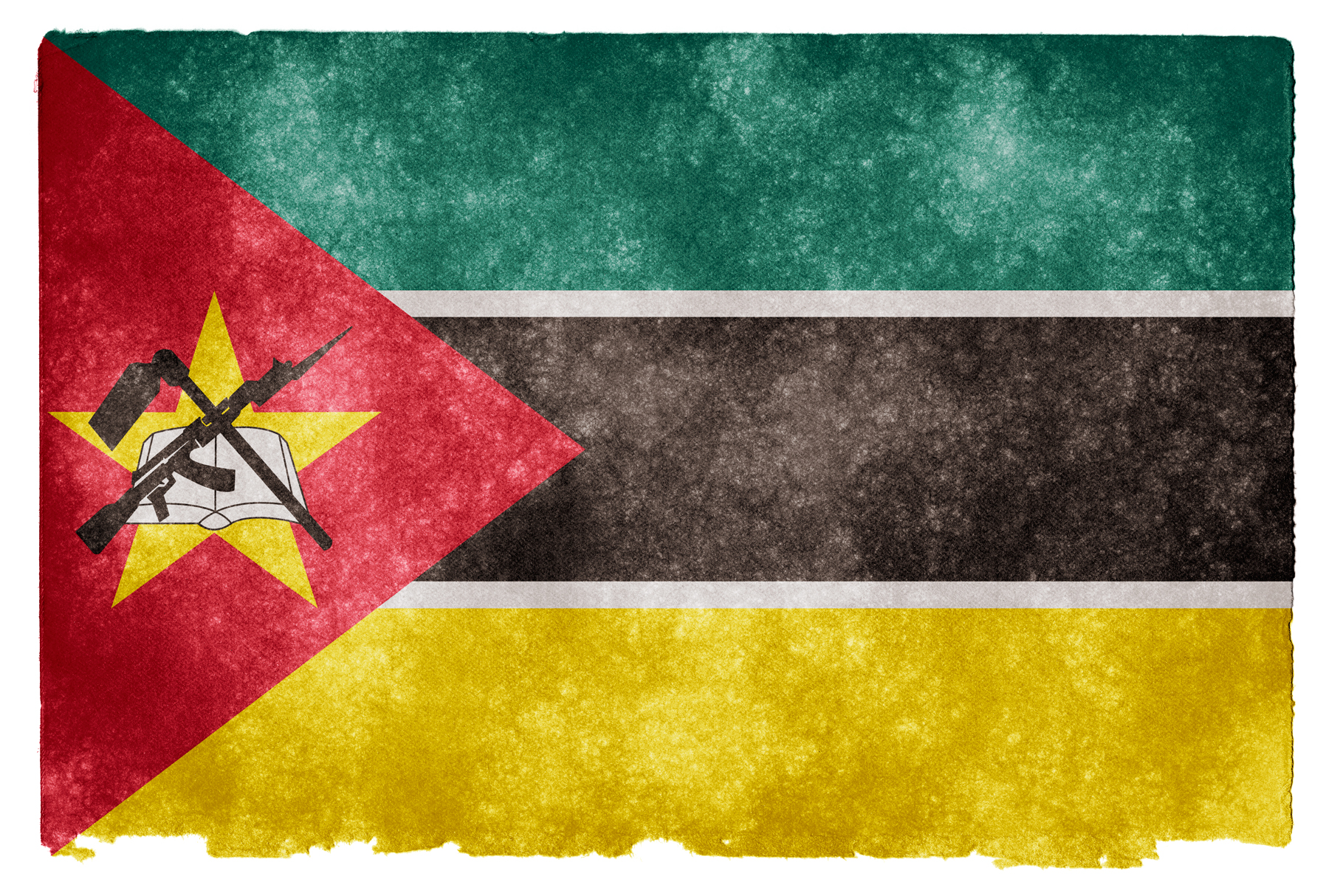 Mozambique Grunge Flag, Africa, Rifle, Old, Page, HQ Photo