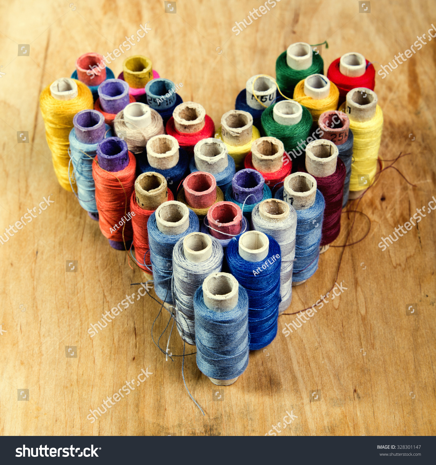 Multicolor Sewing Threads Heart Stock Photo 328301147 - Shutterstock