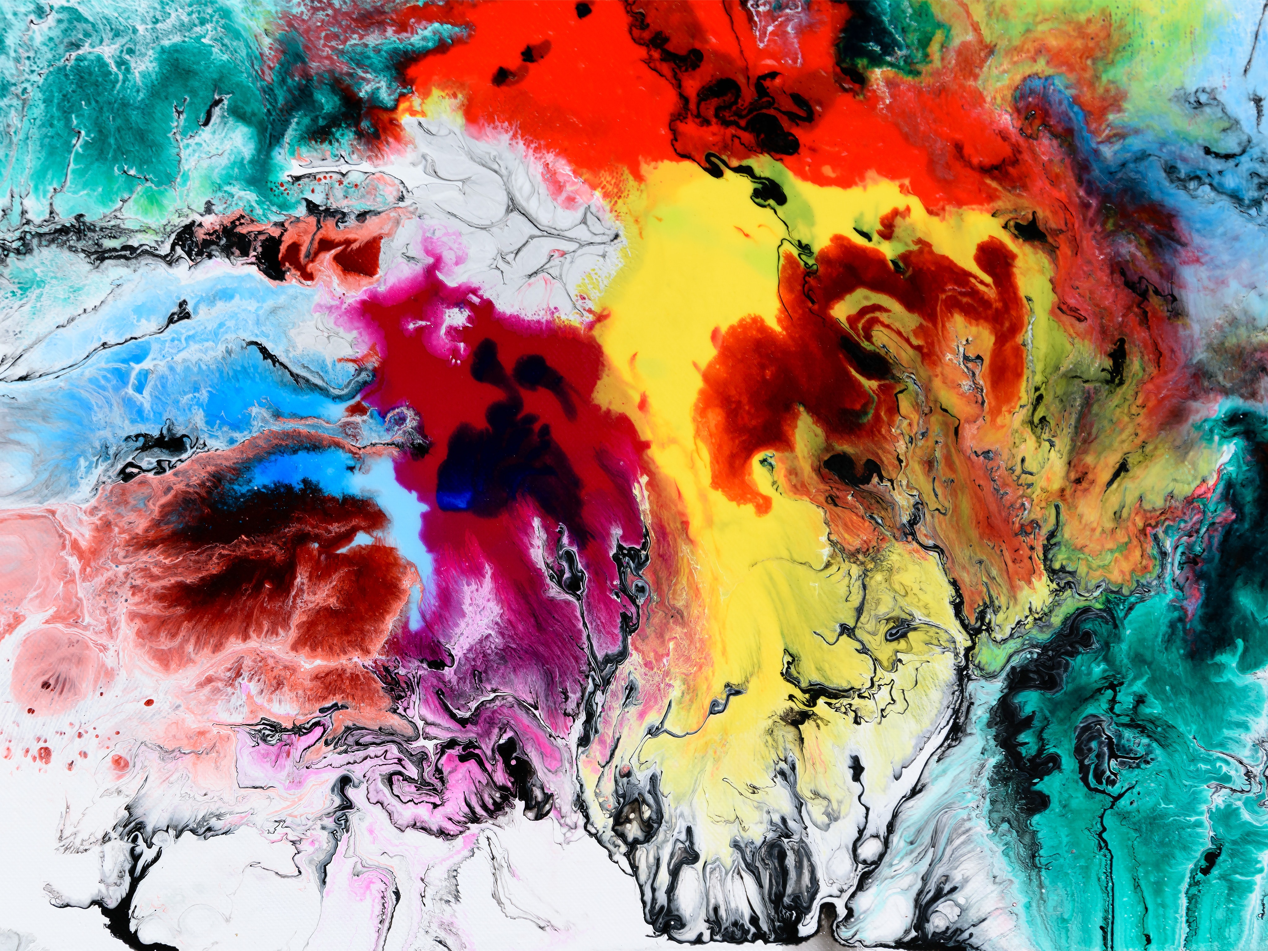 Free photo: Multicolored Abstract Painting - Creativity, Texture ...