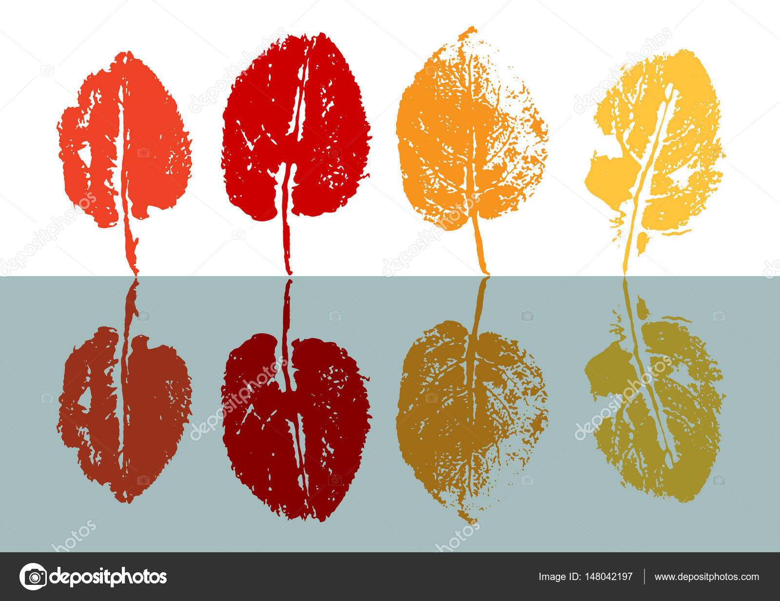 Multicolored autumn leaves print, vector illustration — Stock Vector ...