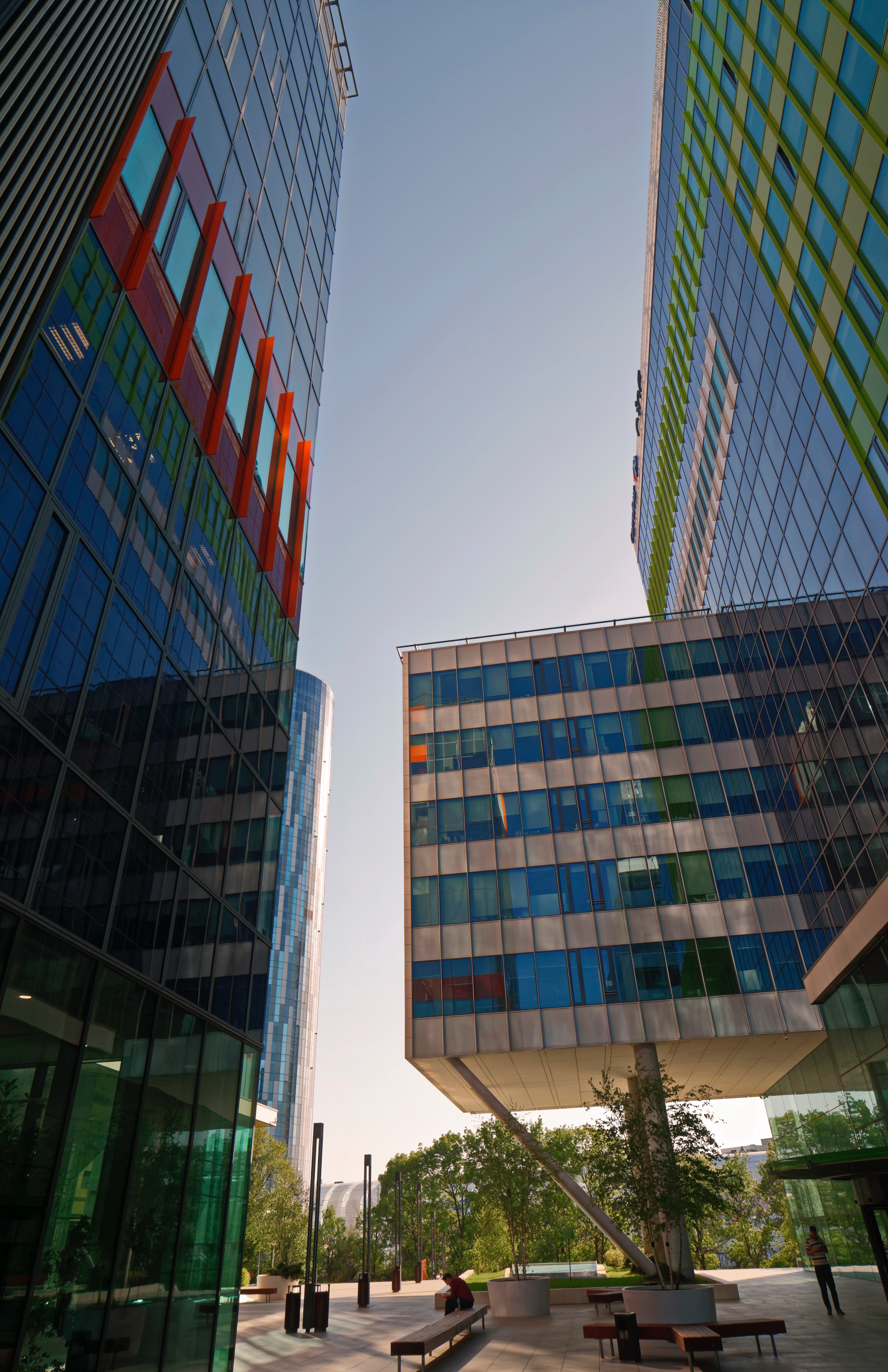 Multicolored Glass Buildings · Free Stock Photo
