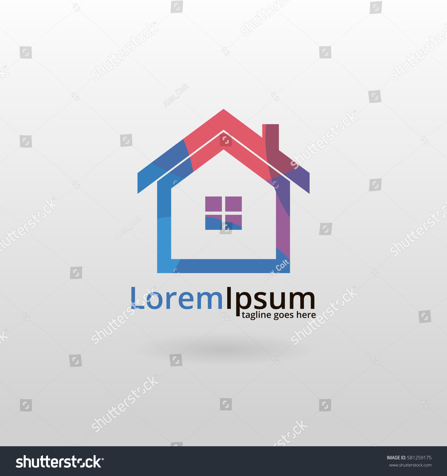 House Logo Multicolored House Logotype Stock Vector (2018) 581259175 ...