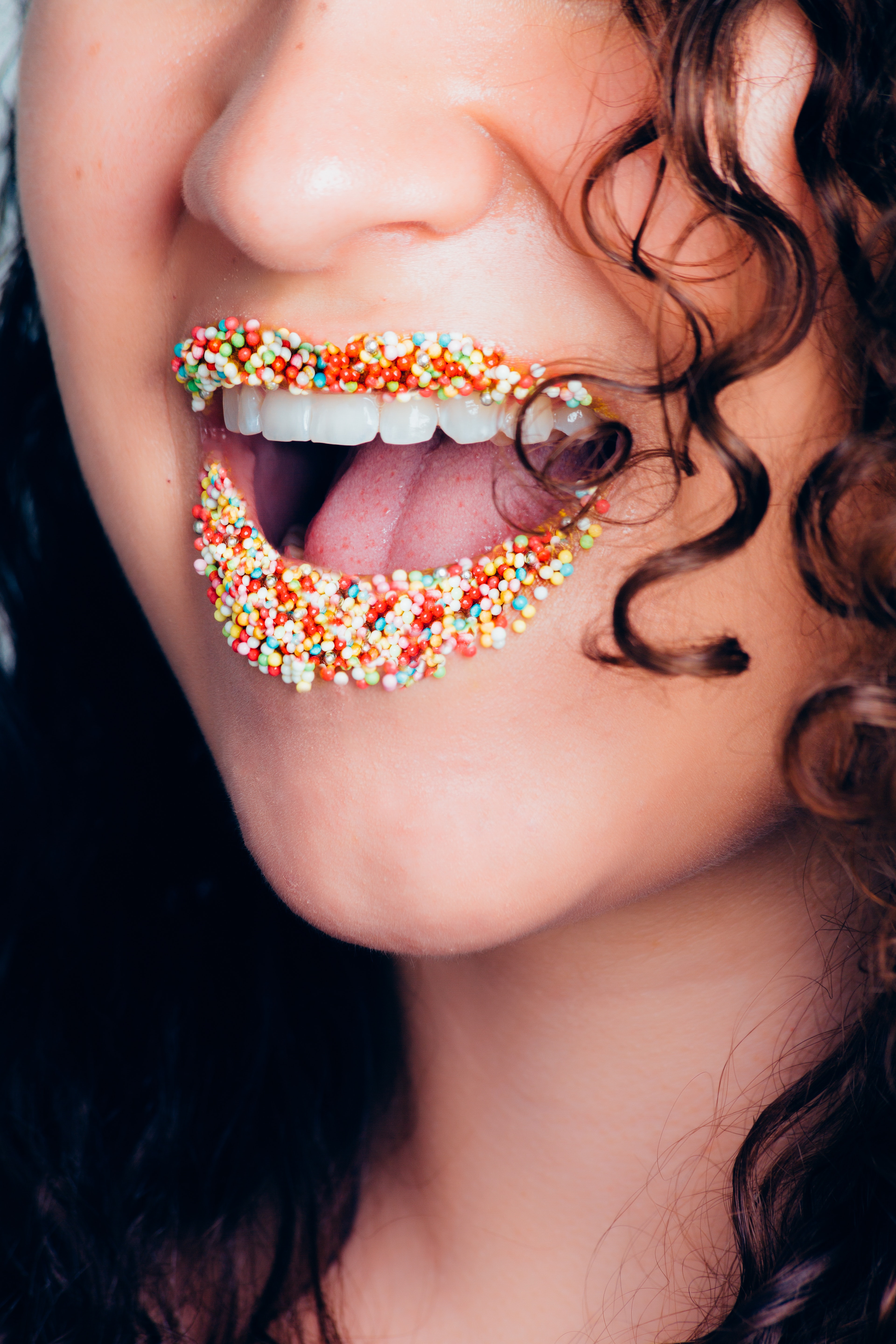 Multicolored lip beads photo