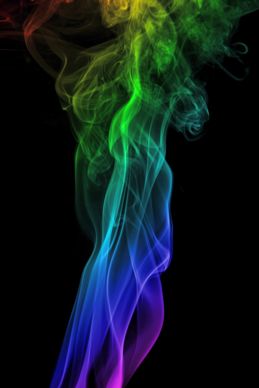 Multicolored smoke, Abstract, Black, Isolated, Motion, HQ Photo