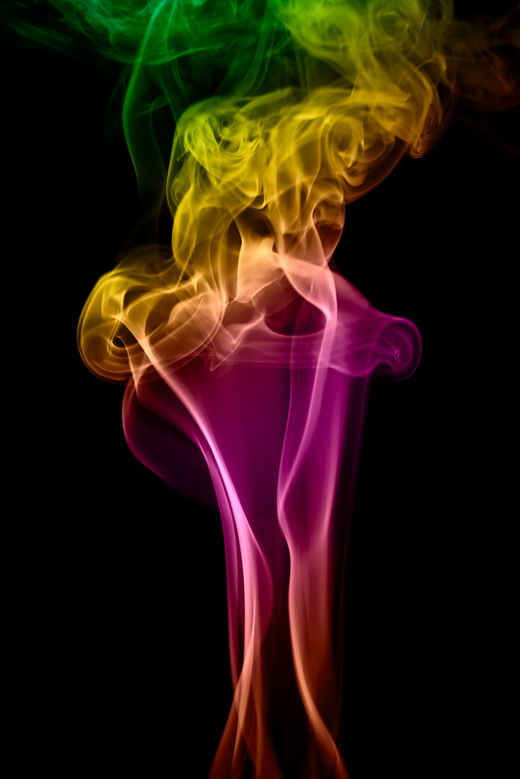 Multicolored smoke, Abstract, Black, Isolated, Motion, HQ Photo