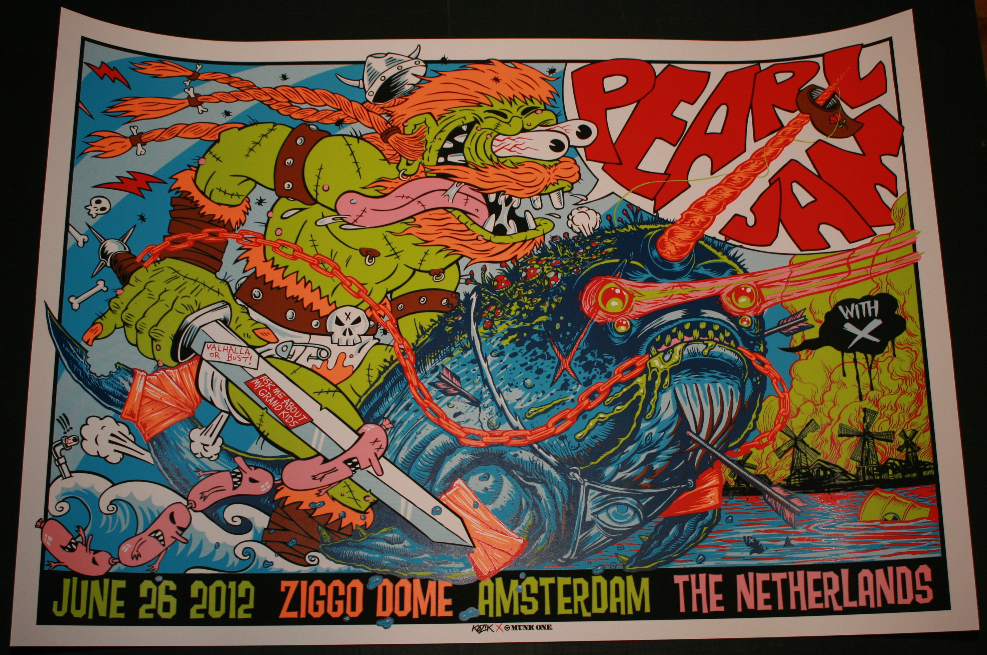 Munk One Frank Kozik Pearl Jam Poster Amsterdam Netherlands 2012 ...