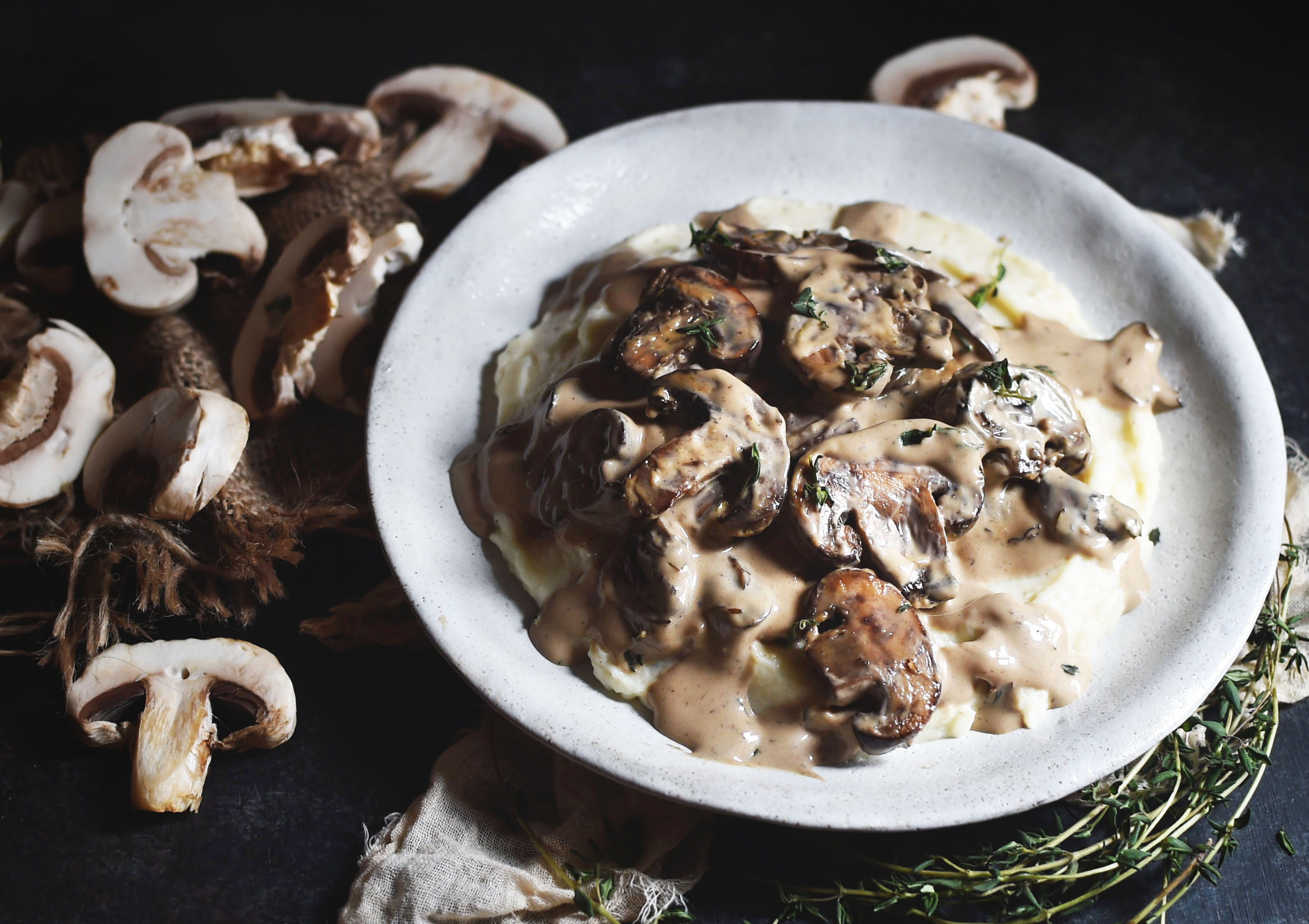 Mashed Cauliflower with Mushroom Gravy Recipe - Simply So Healthy