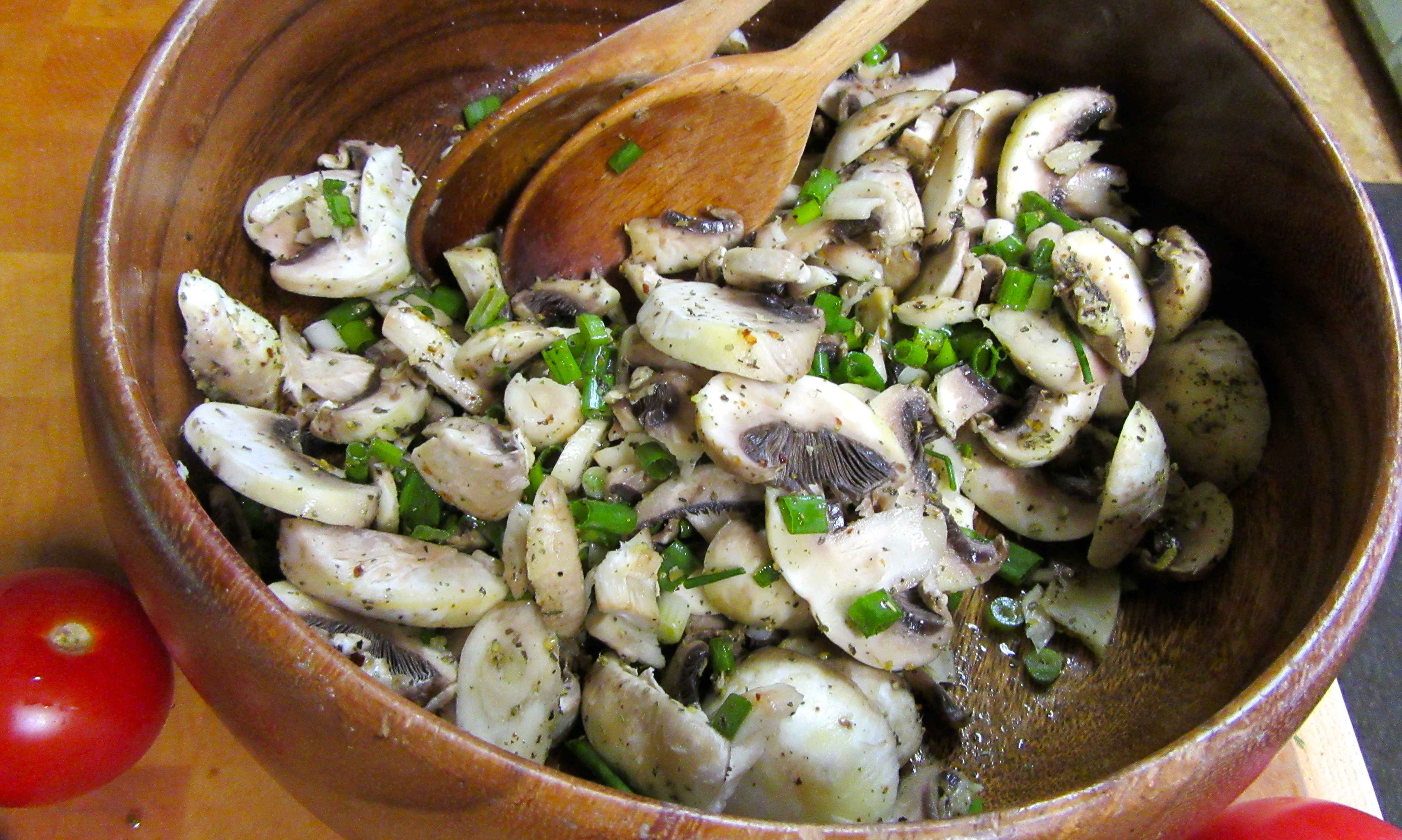 Mushroom and Scallion Salad - Sanaa Cooks