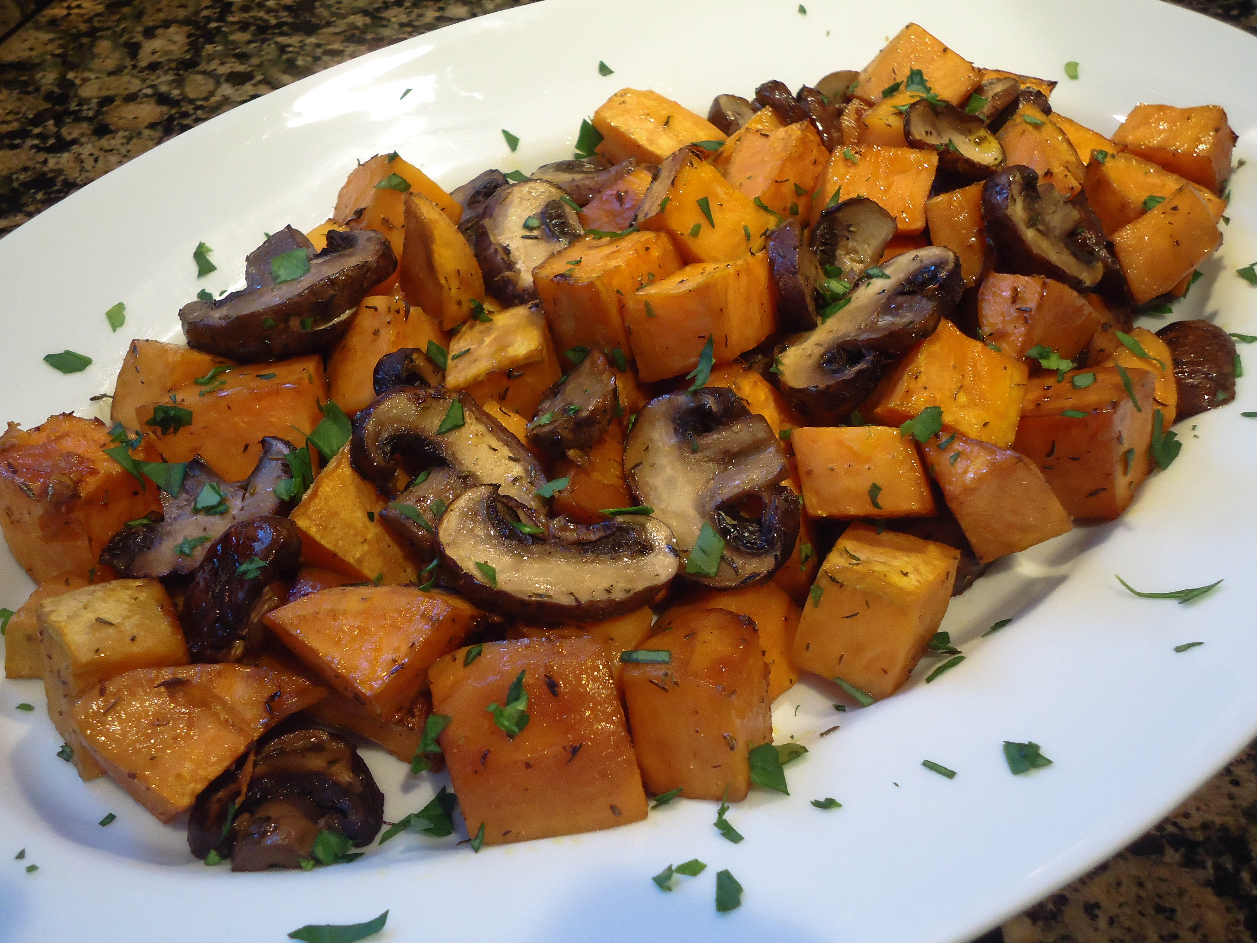 Roasted Sweet Potatoes and Mushrooms - Tara's Multicultural Table