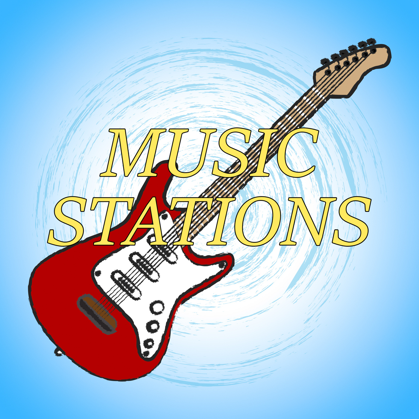 Music stations means sound track and broadcast photo