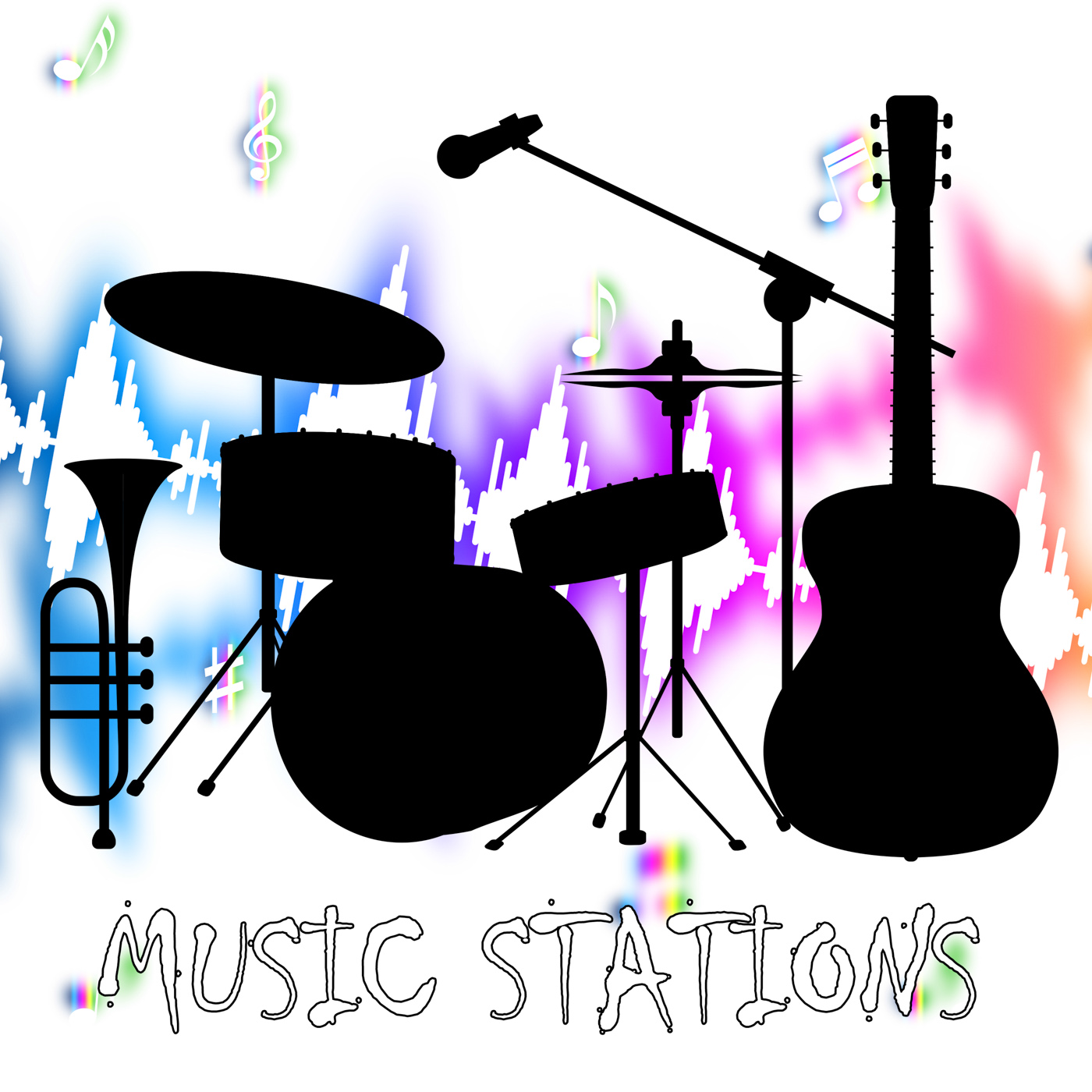 Music stations shows sound tracks and audio photo
