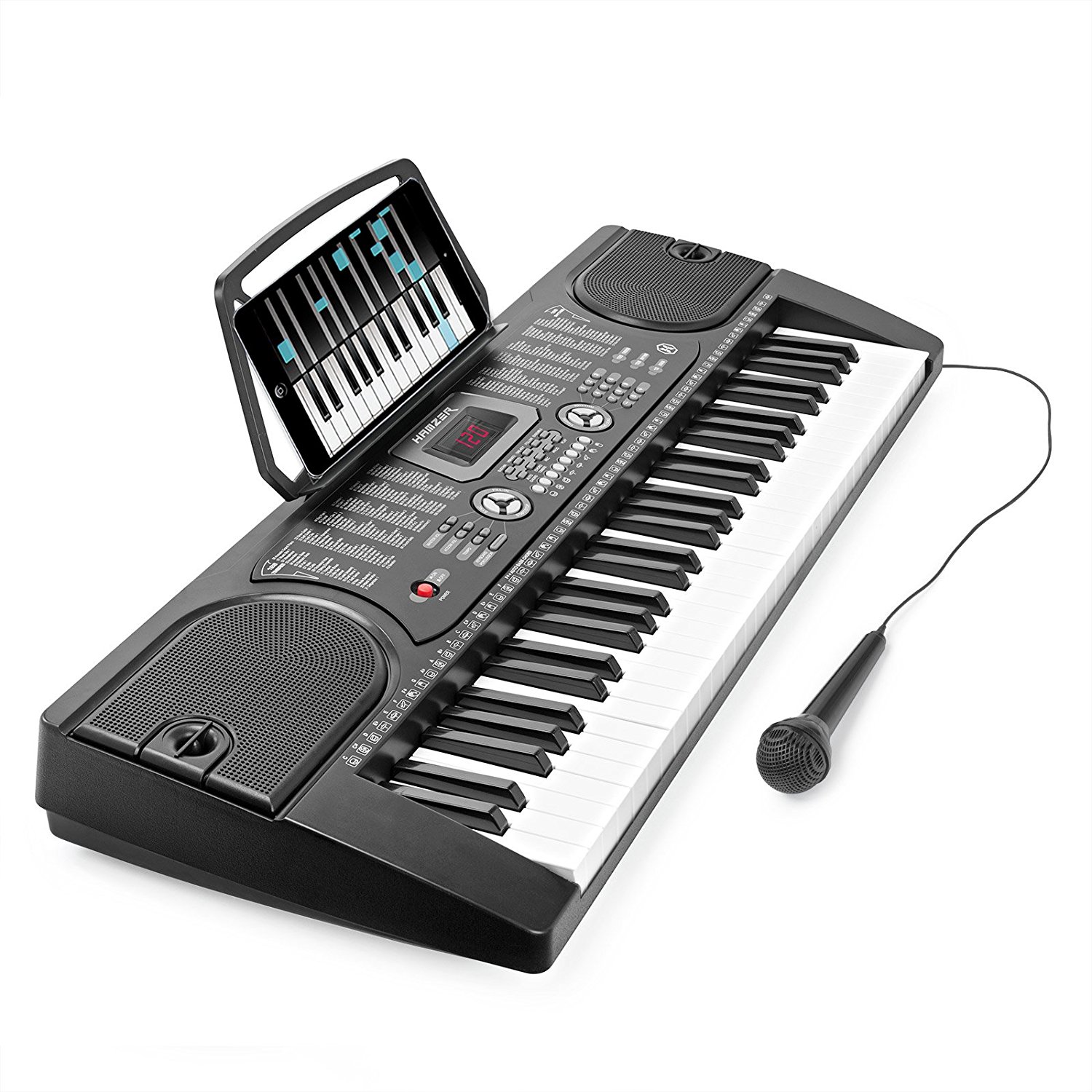 Amazon.com: Hamzer 61-Key Digital Music Piano Keyboard - Portable ...