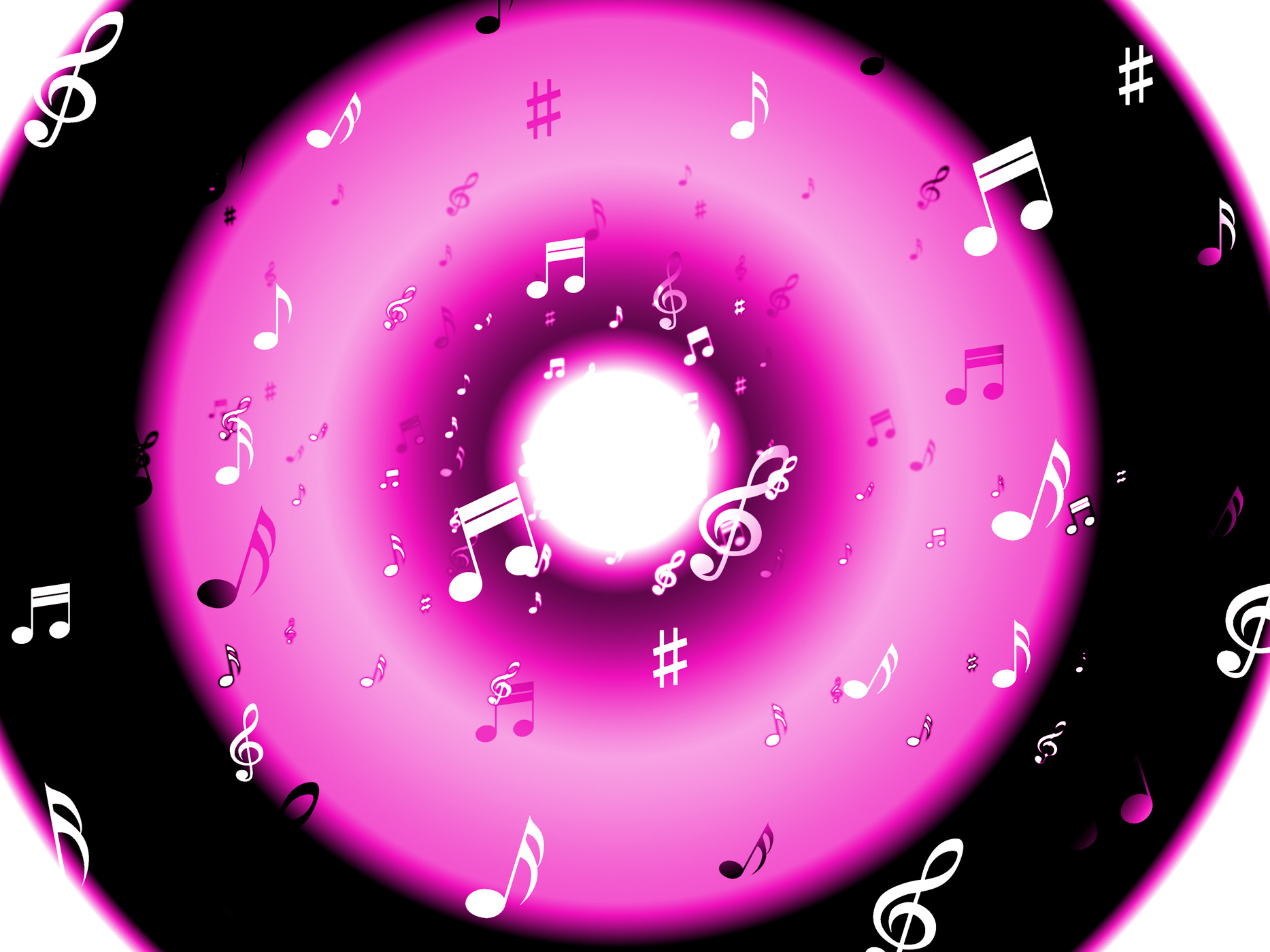 Musical notes background shows musical wallpaper or digital art photo