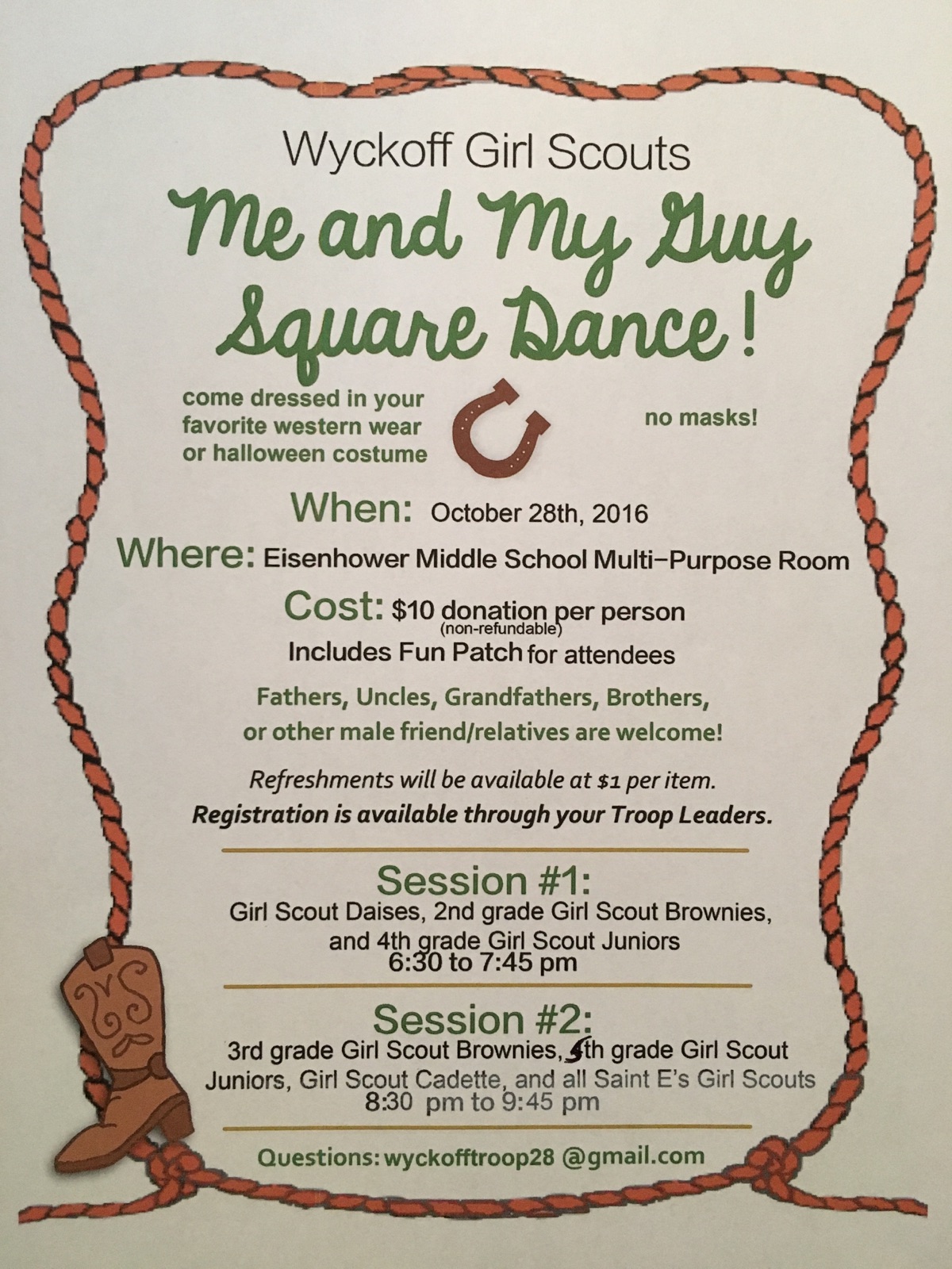Oct 28 | Me and My Guy Square Dance - Hosted by Girl Scout Troop 28 ...