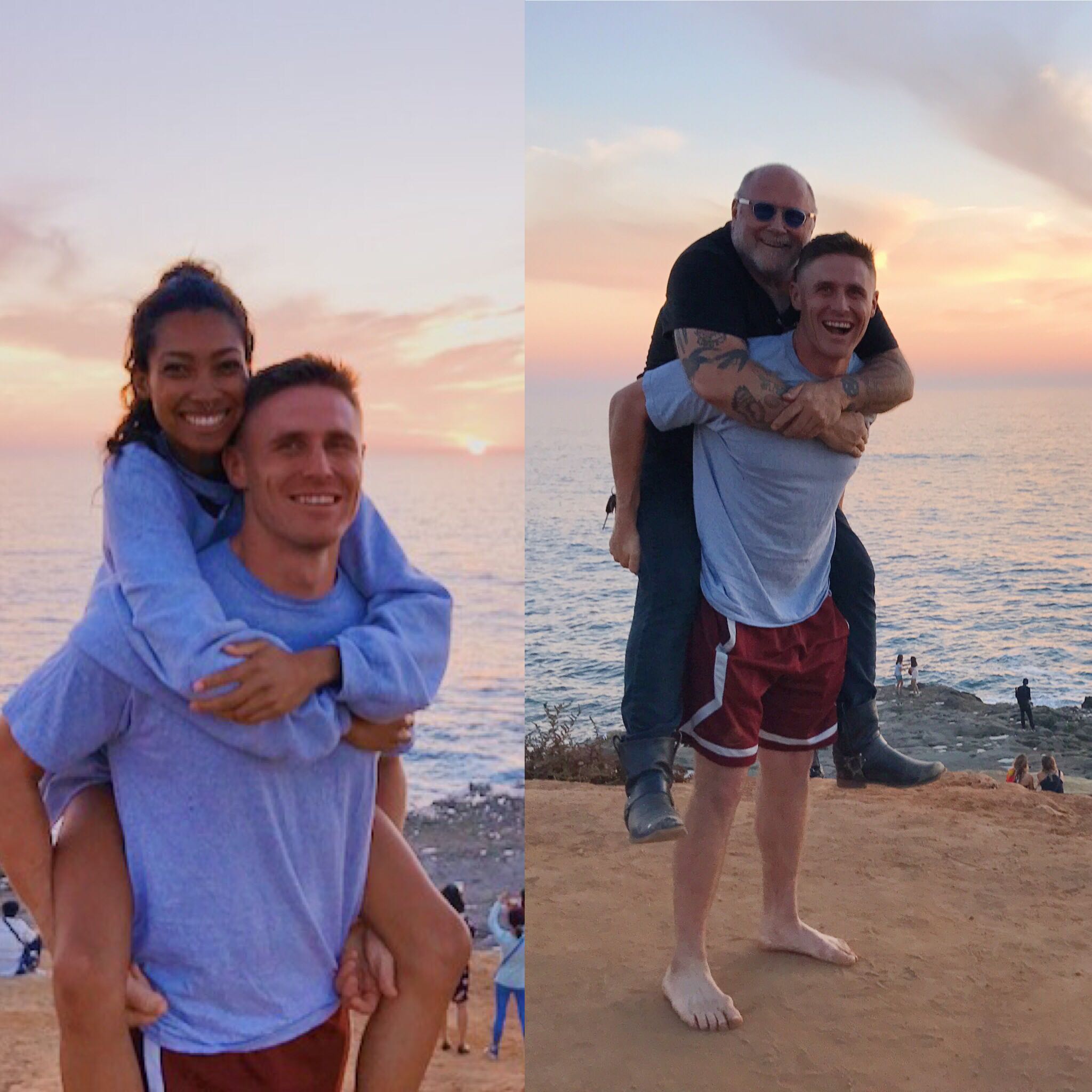 My lady friend wanted a piggy back picture on the beach and a random ...