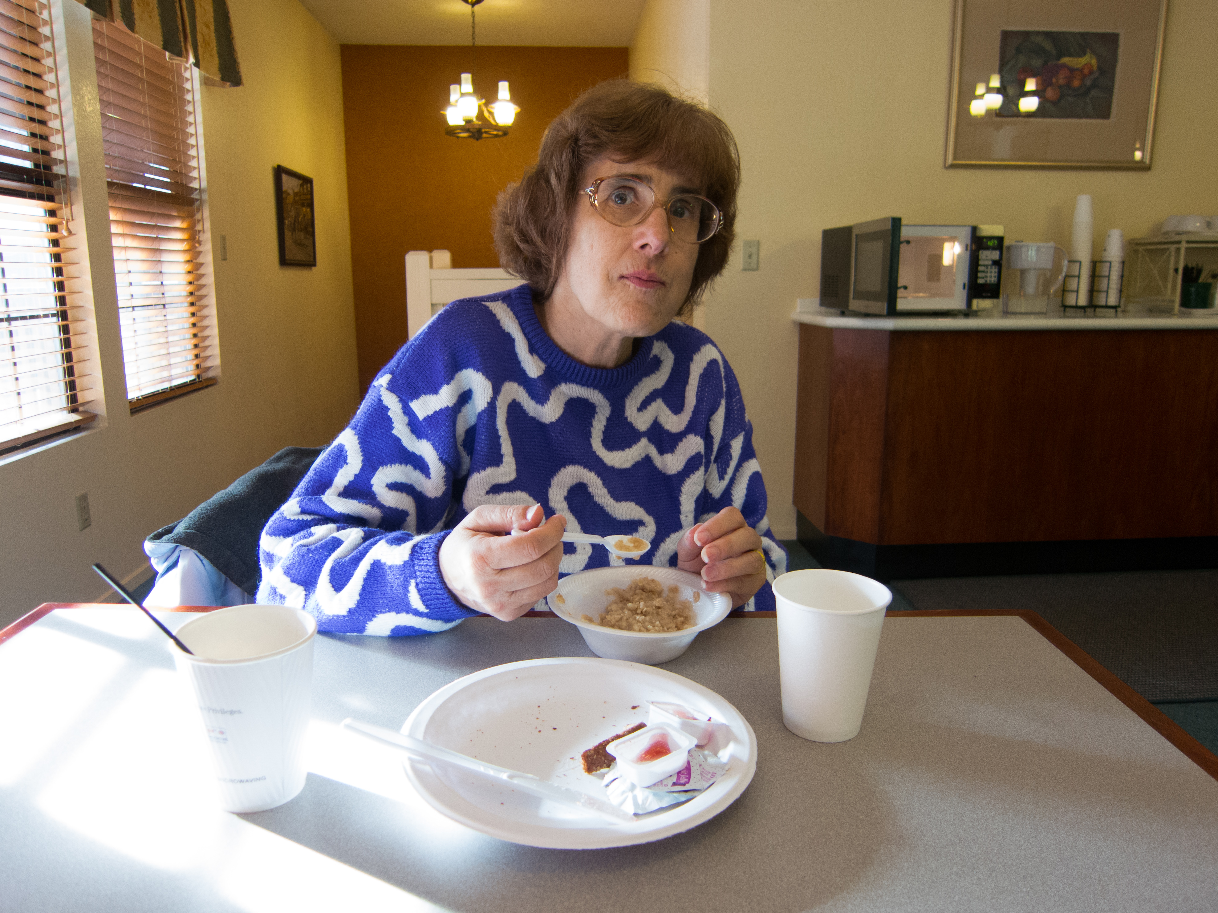 My mom eating breakfast photo
