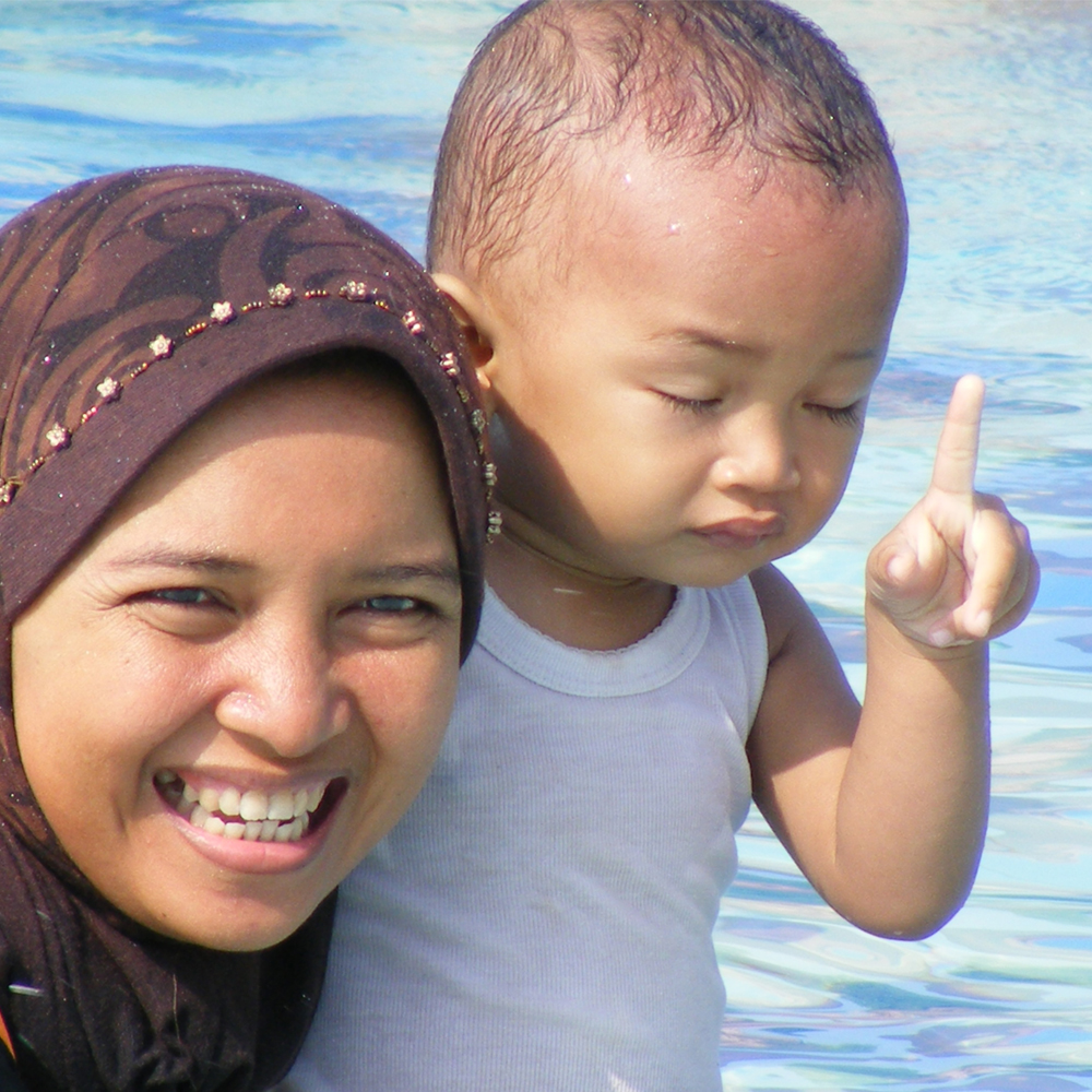 My wife and son photo
