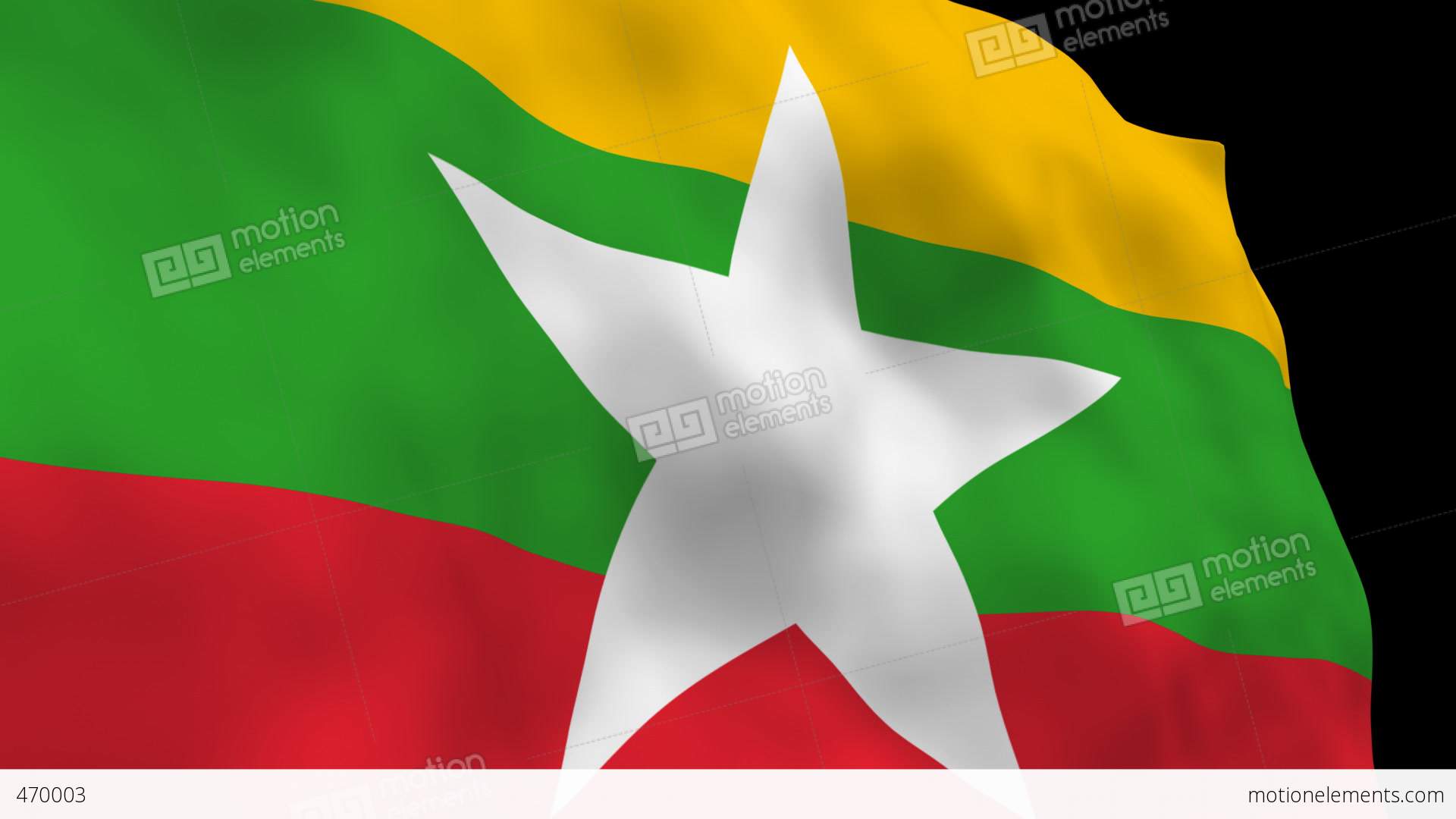 National Flag B087b MMR Myanmar Stock Animation | 470003