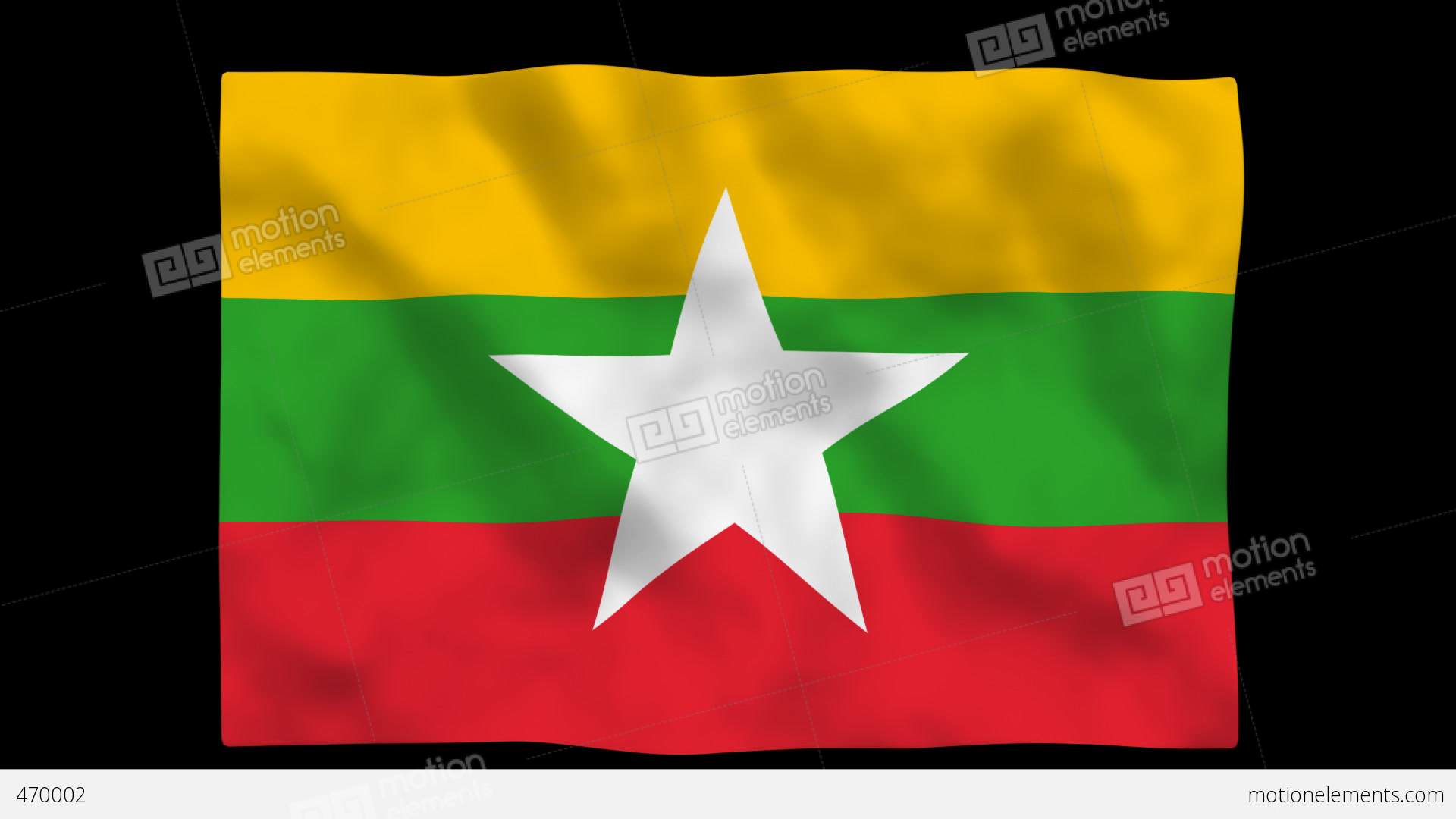 National Flag A087b MMR Myanmar Stock Animation | 470002