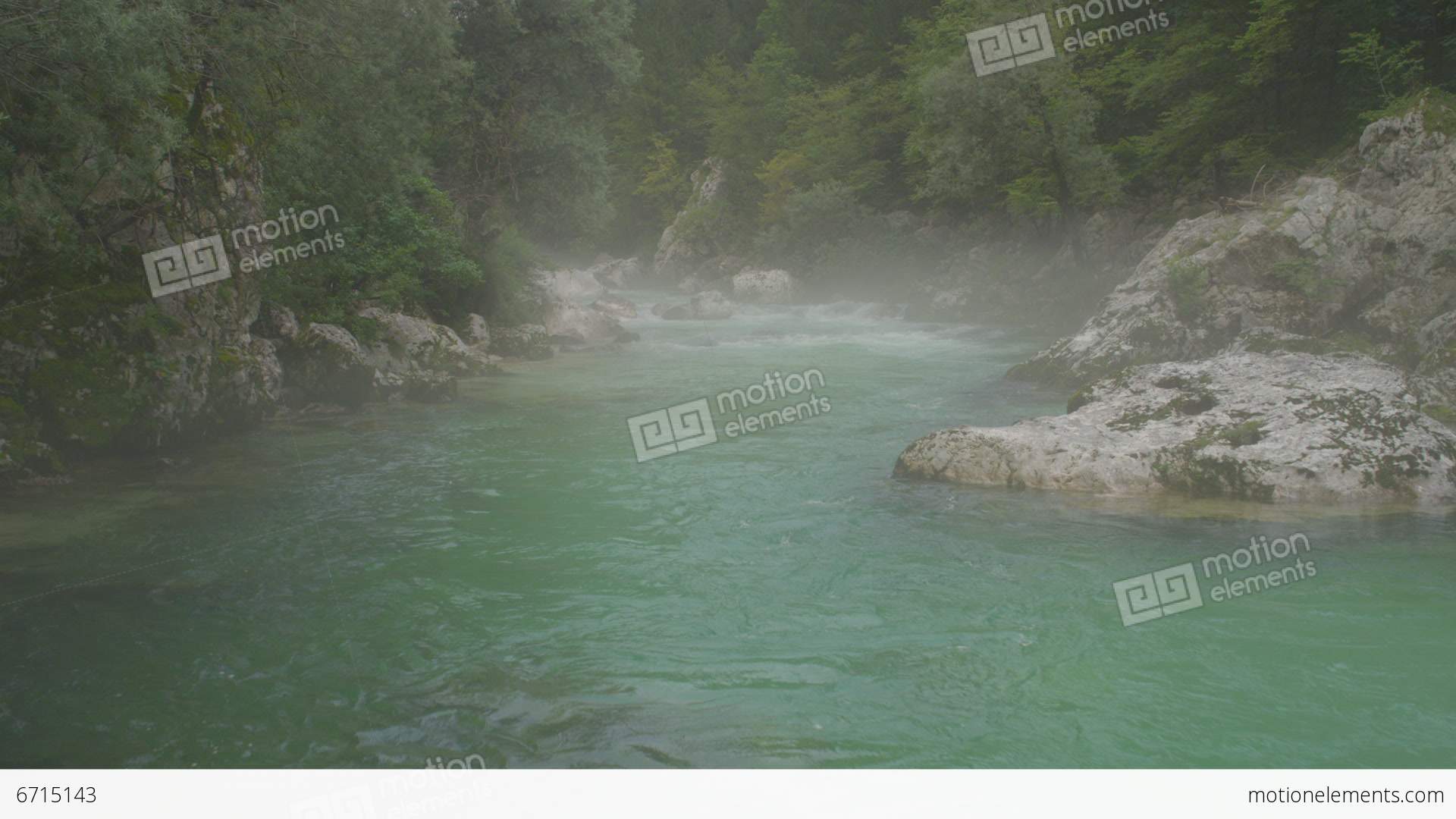 AERIAL: Misty River In The Mountains Stock video footage | 6715143