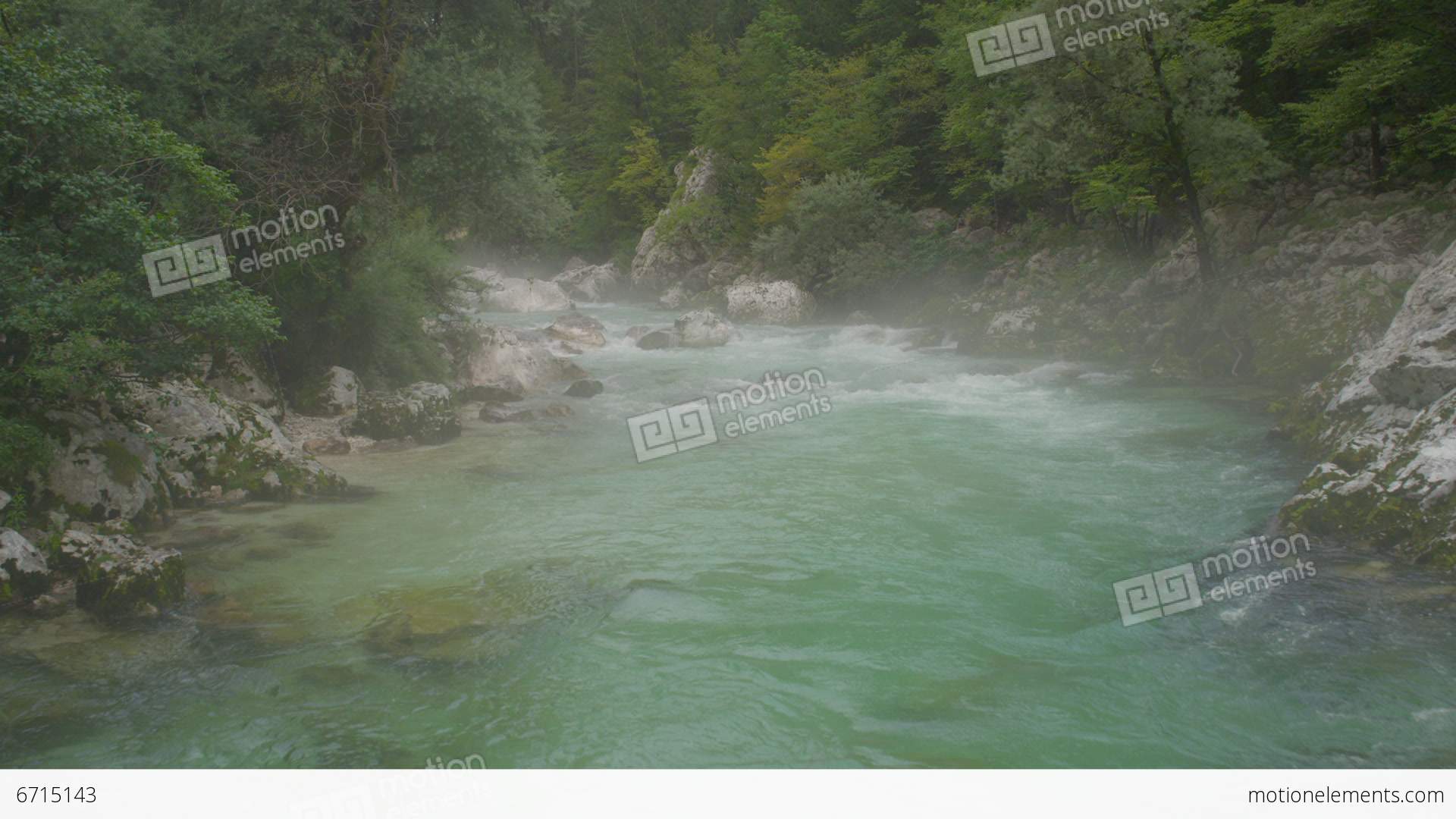 AERIAL: Misty River In The Mountains Stock video footage | 6715143