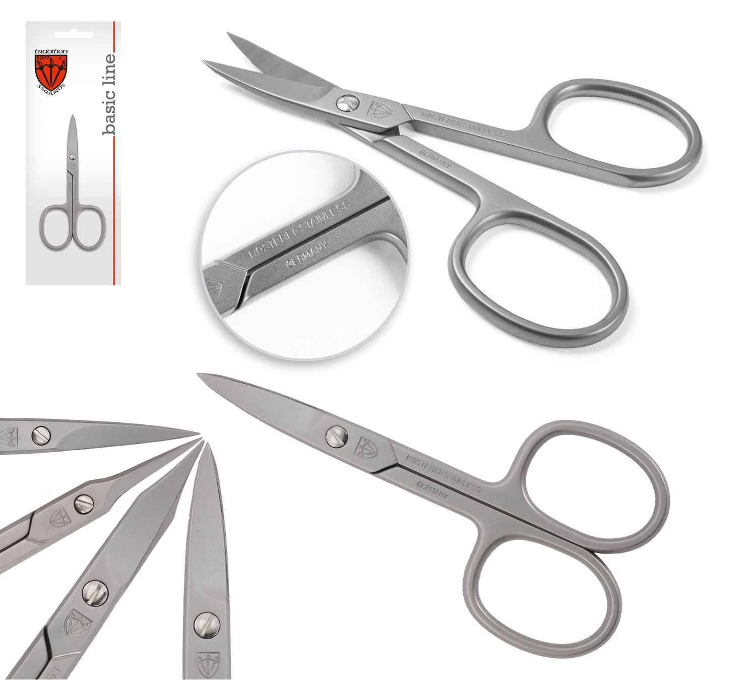 Amazon.com : Matte Finish INOX Stainless Steel Nail Scissors by Erbe ...