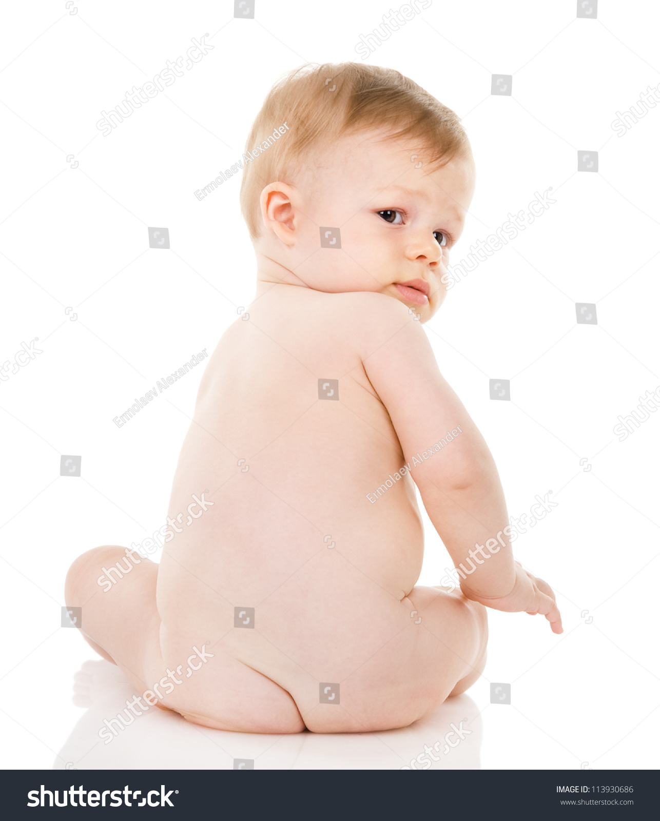 Naked Baby Boy Isolated On White Stock Photo (Royalty Free ...