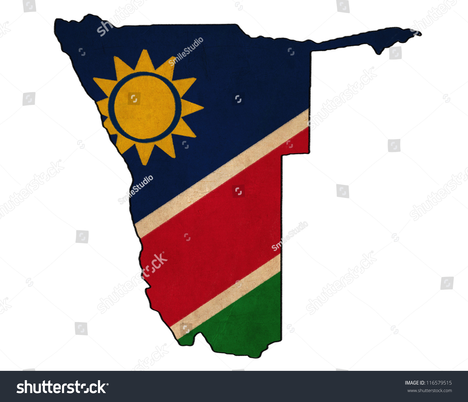 Namibia Map On Namibia Flag Drawing Stock Illustration 116579515 ...