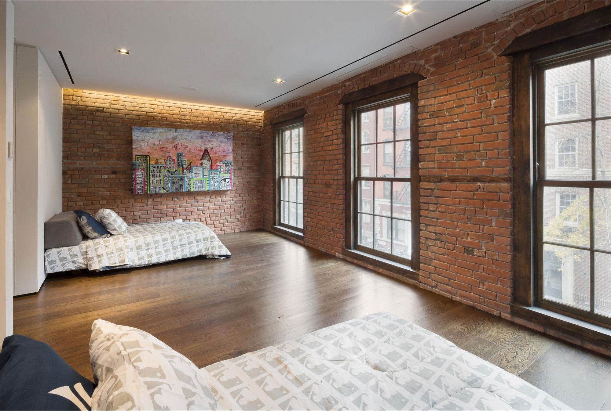 Natural Stone Brick Wall Tiles For Elegant Bedroom Ideas Using ...