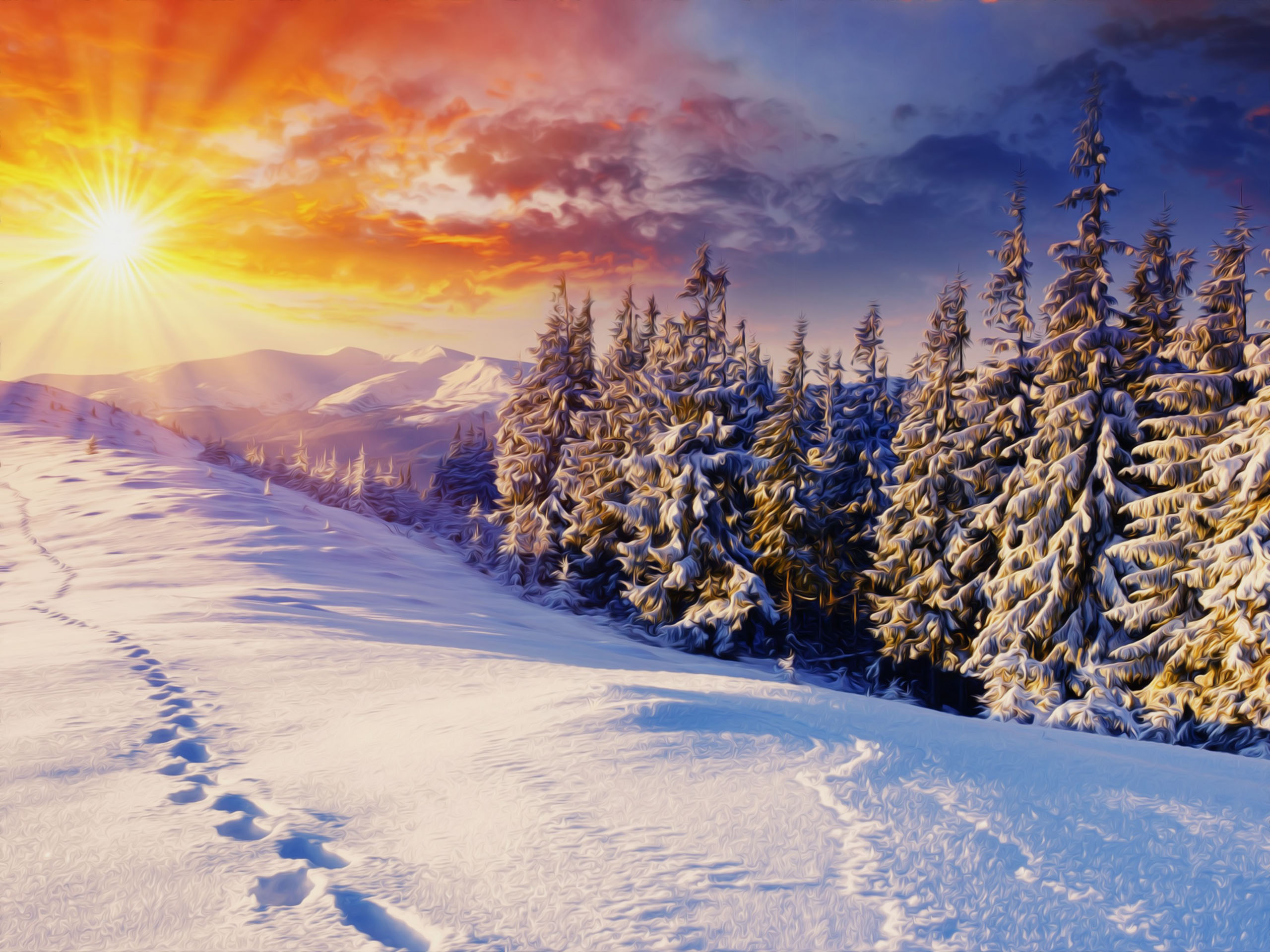 Winter Nature Sunset | Free Desktop Wallpapers for Widescreen, HD ...