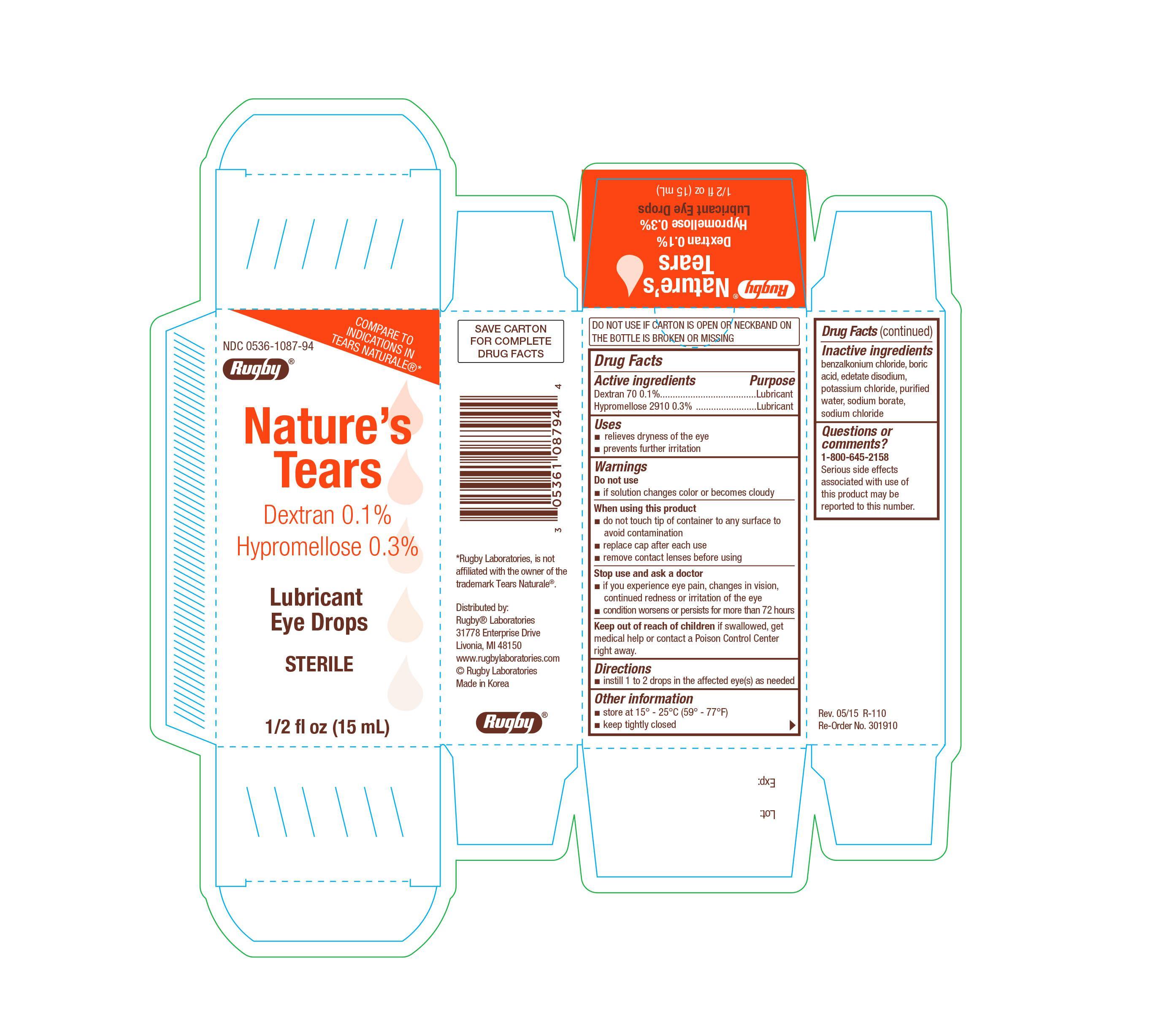 Rugby Natures Tears (solution/ drops) Rugby Laboratories, Inc.