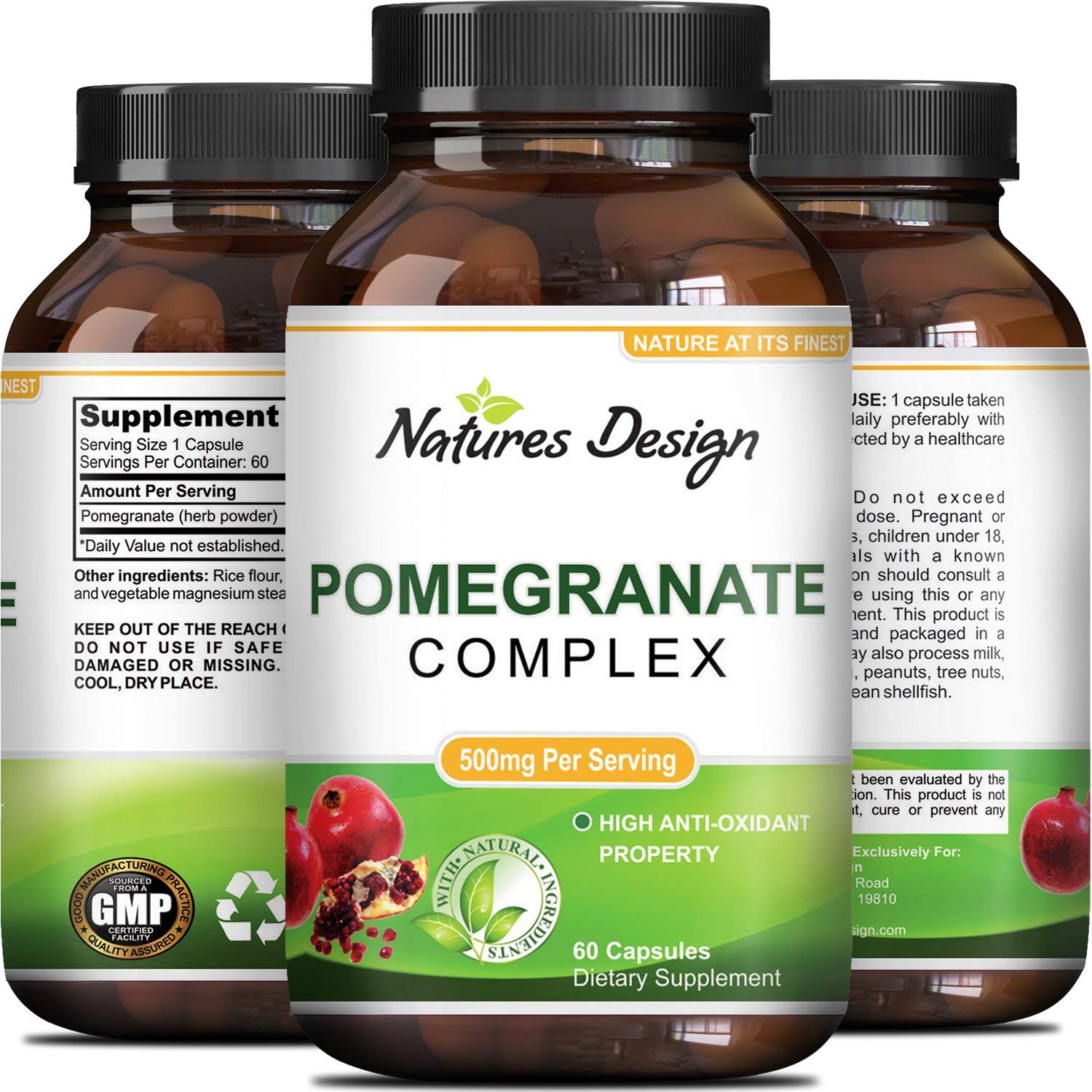 Amazon.com: Natural & Pure Pomegranate Supplement For Women & Men ...