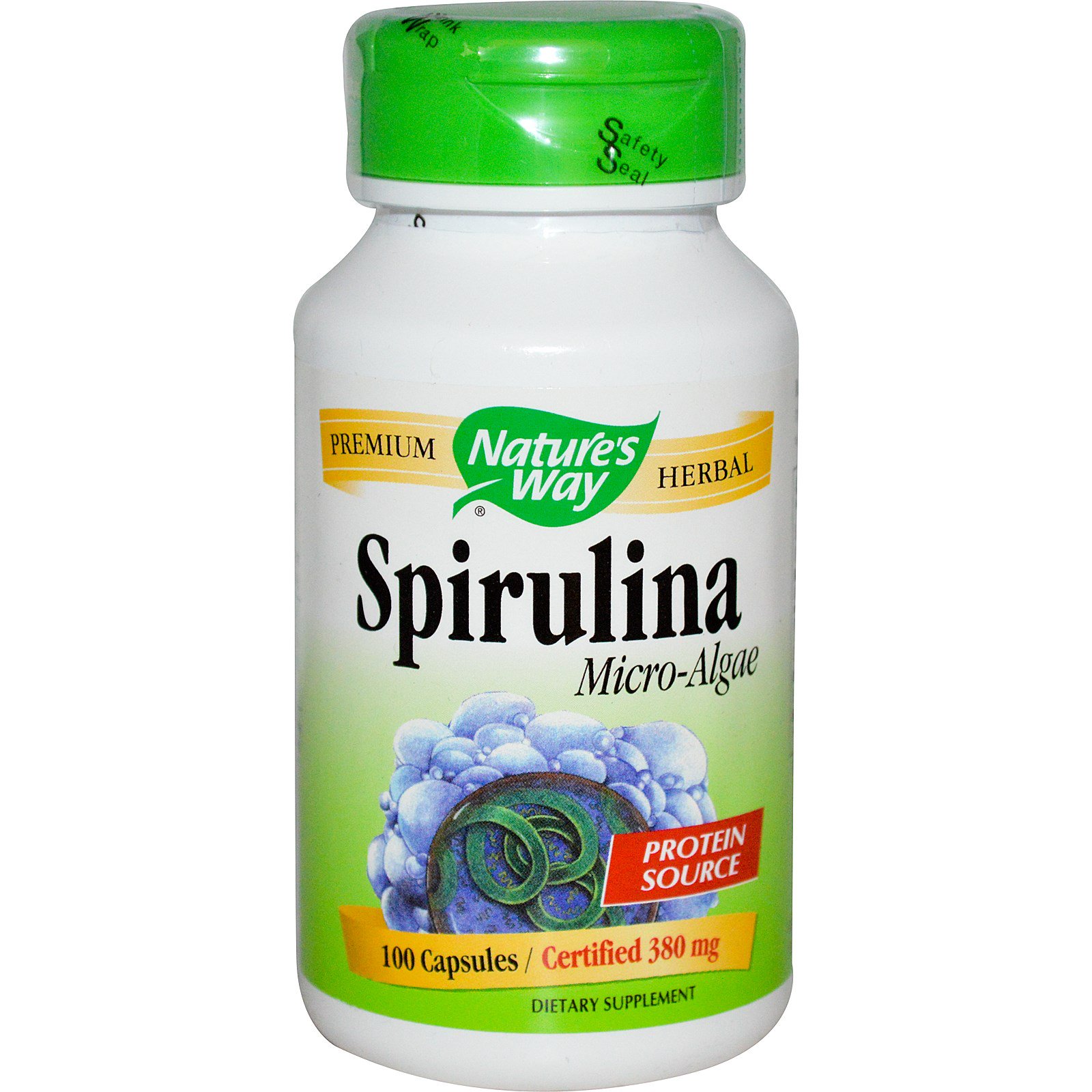 Nature's Way, Spirulina Micro-Algae, 380 mg, 100 Capsules - iHerb.com