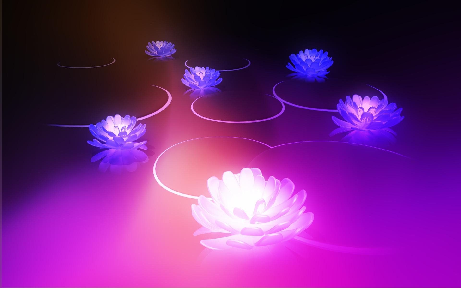Glowing Water Lilies - WallDevil