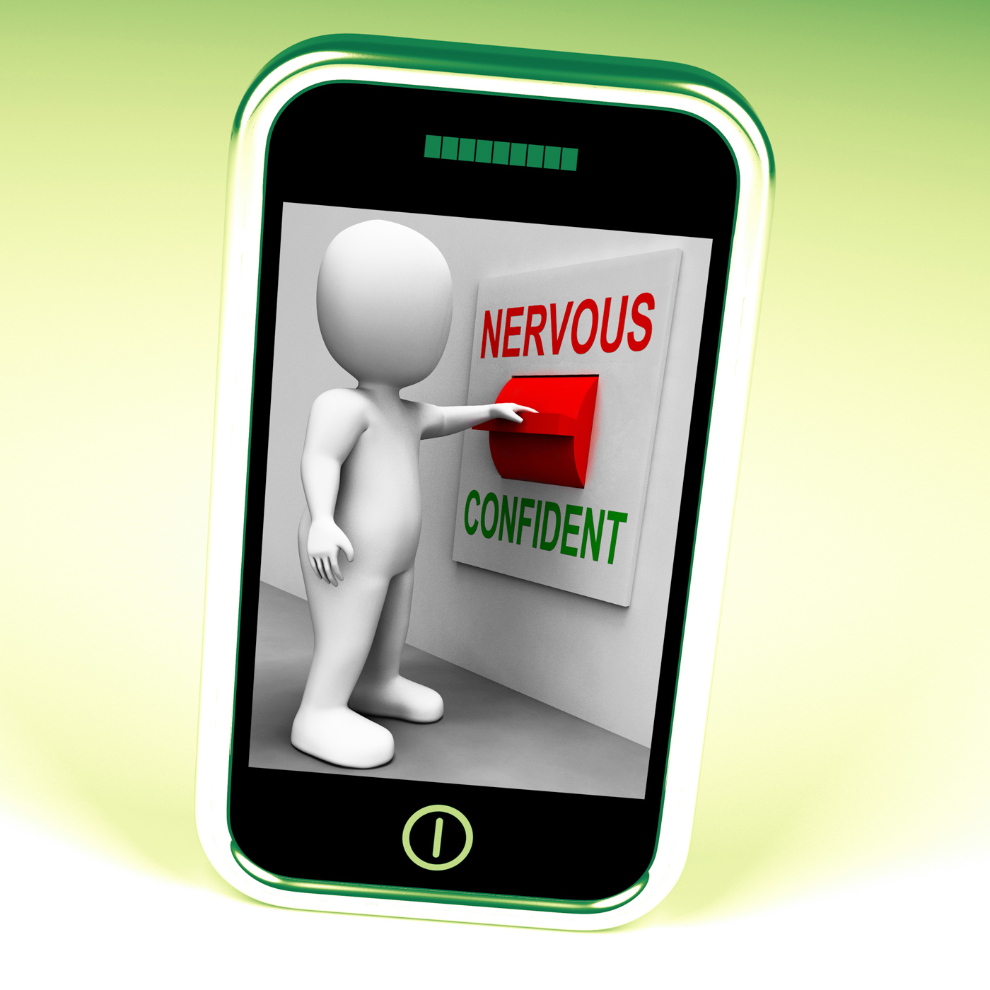 Nervous Confident Switch Shows Nerves Or Confidence, 3d, Nervous, Web, Unafraid, HQ Photo