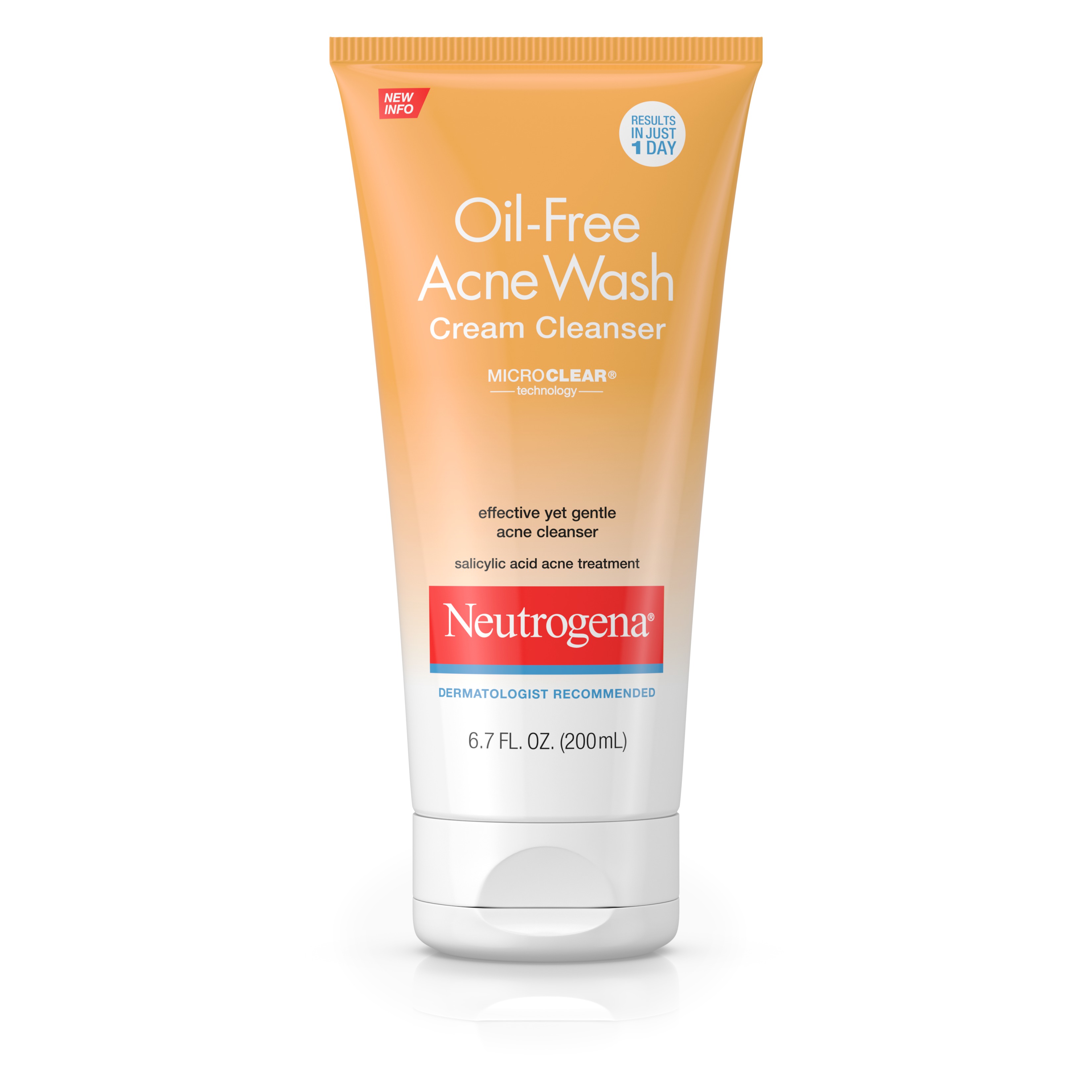 Neutrogena Oil-Free Acne Face Wash Cream Cleanser, 6.7 Fl. Oz ...