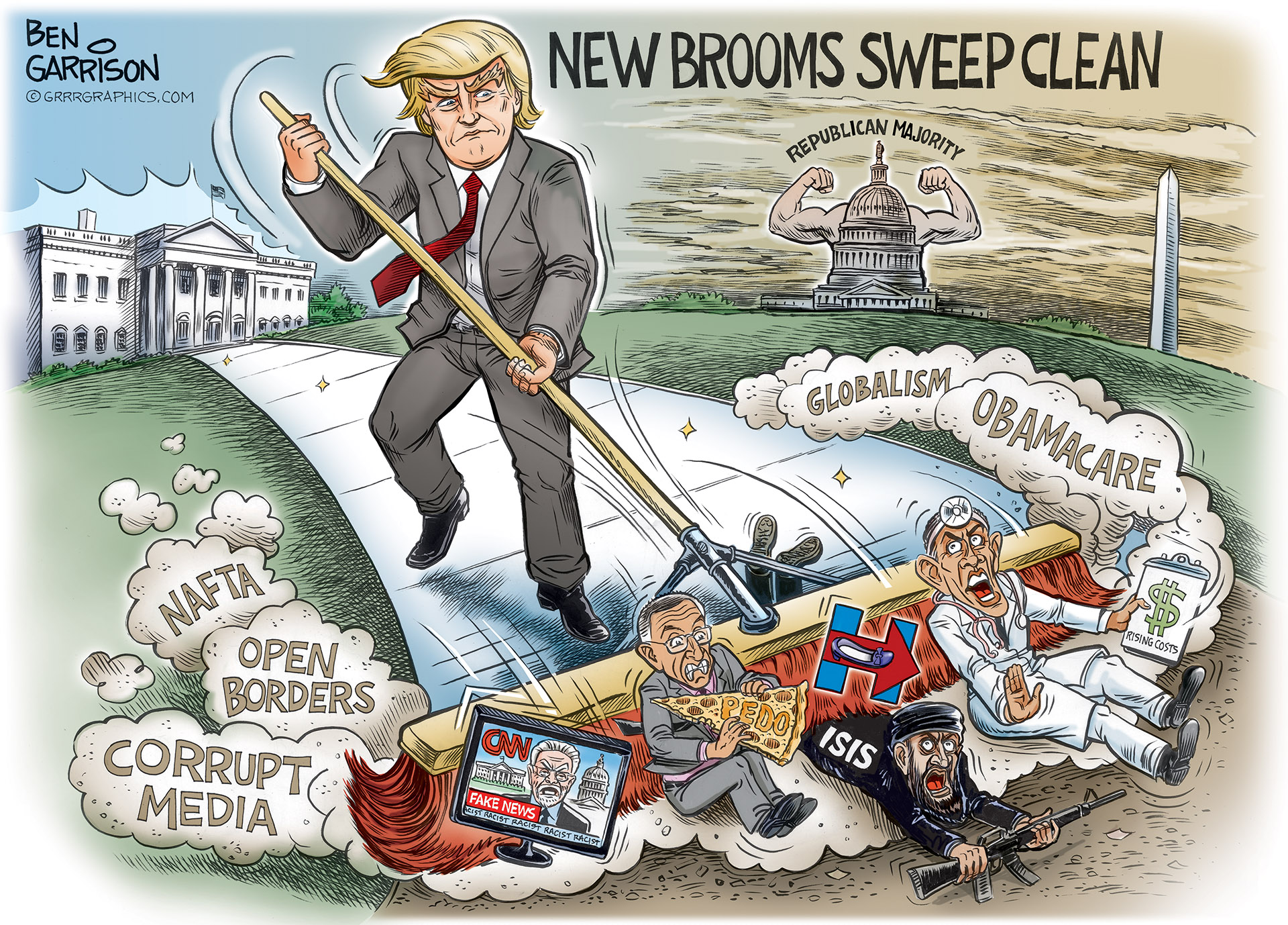 New Brooms Sweep Clean Ben Garrison Cartoon | GrrrGraphics on WordPress