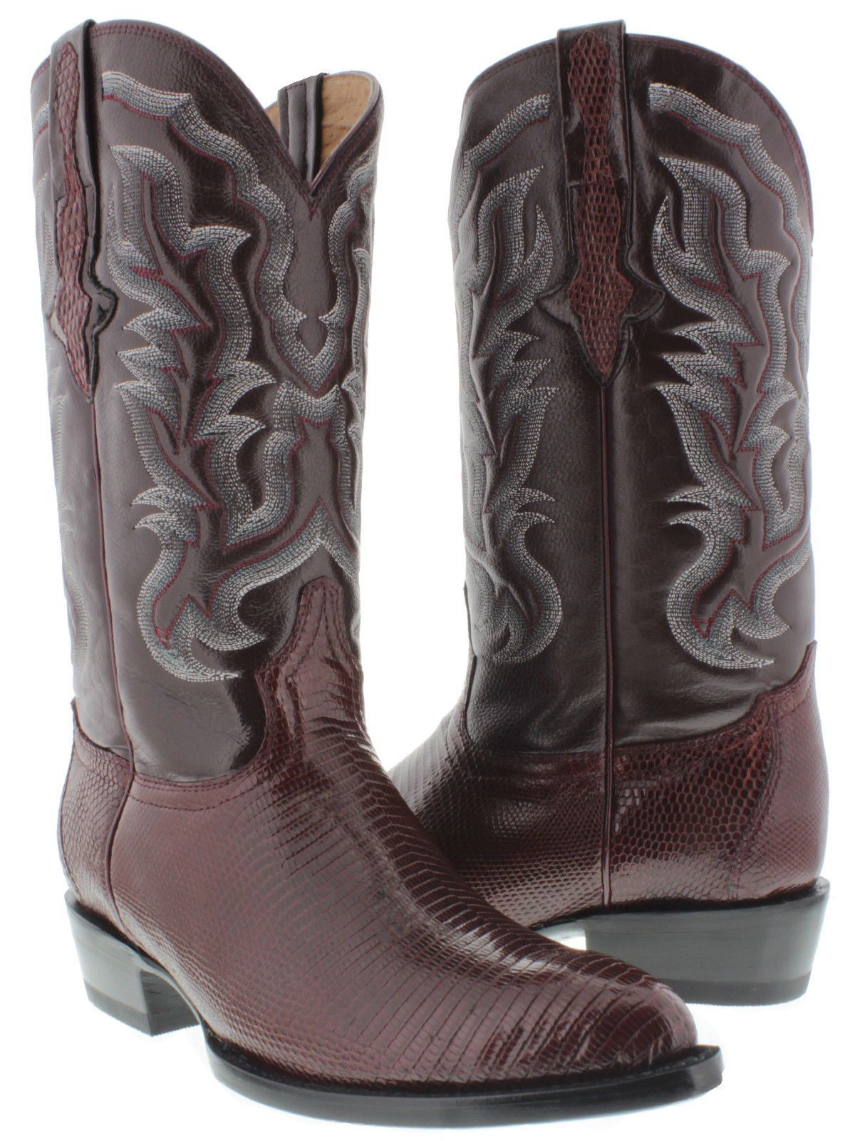 Men's genuine natural exotic lizard skin cowboy boots western rodeo ...