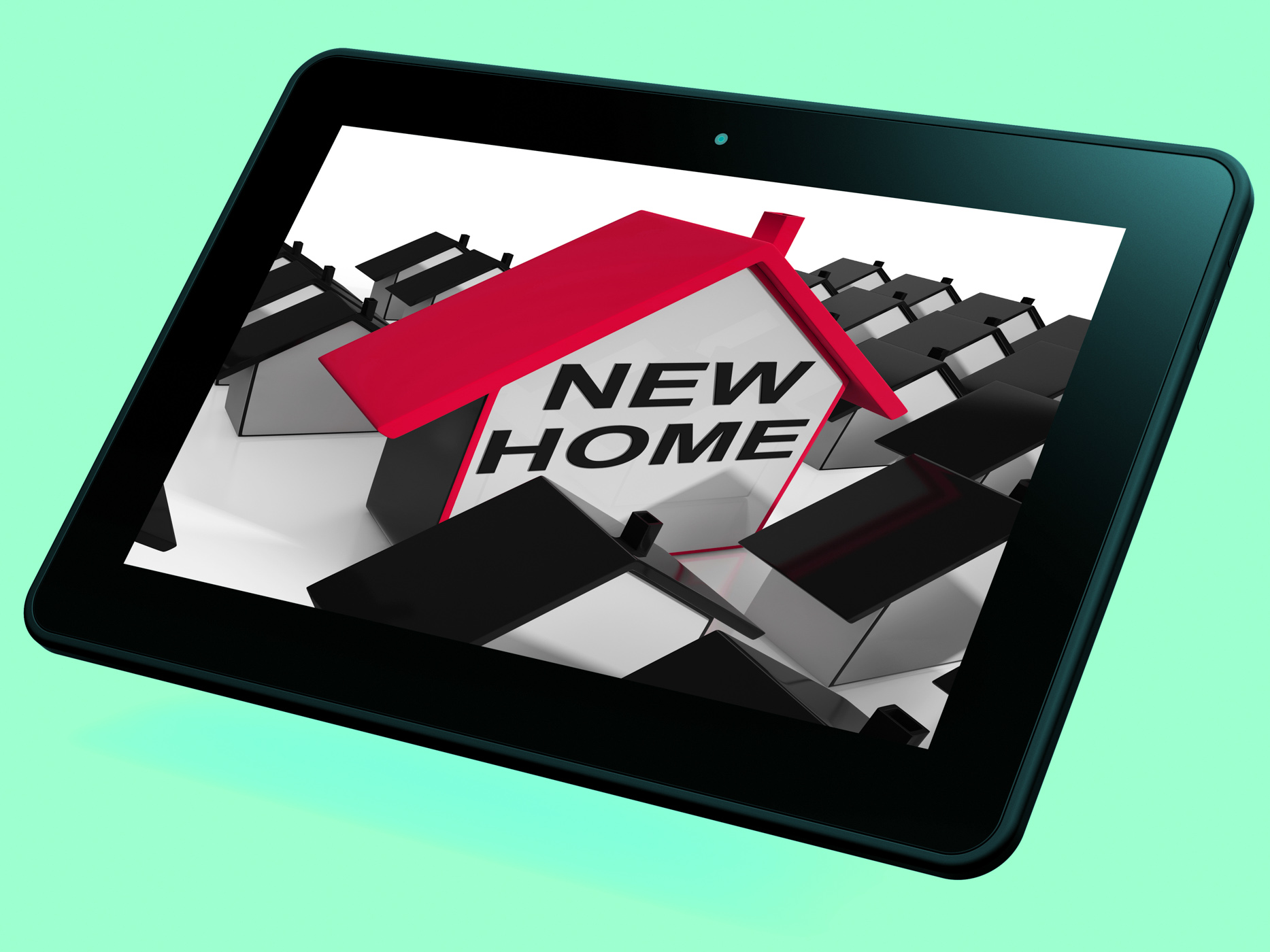New home house tablet means buying property or real estate photo