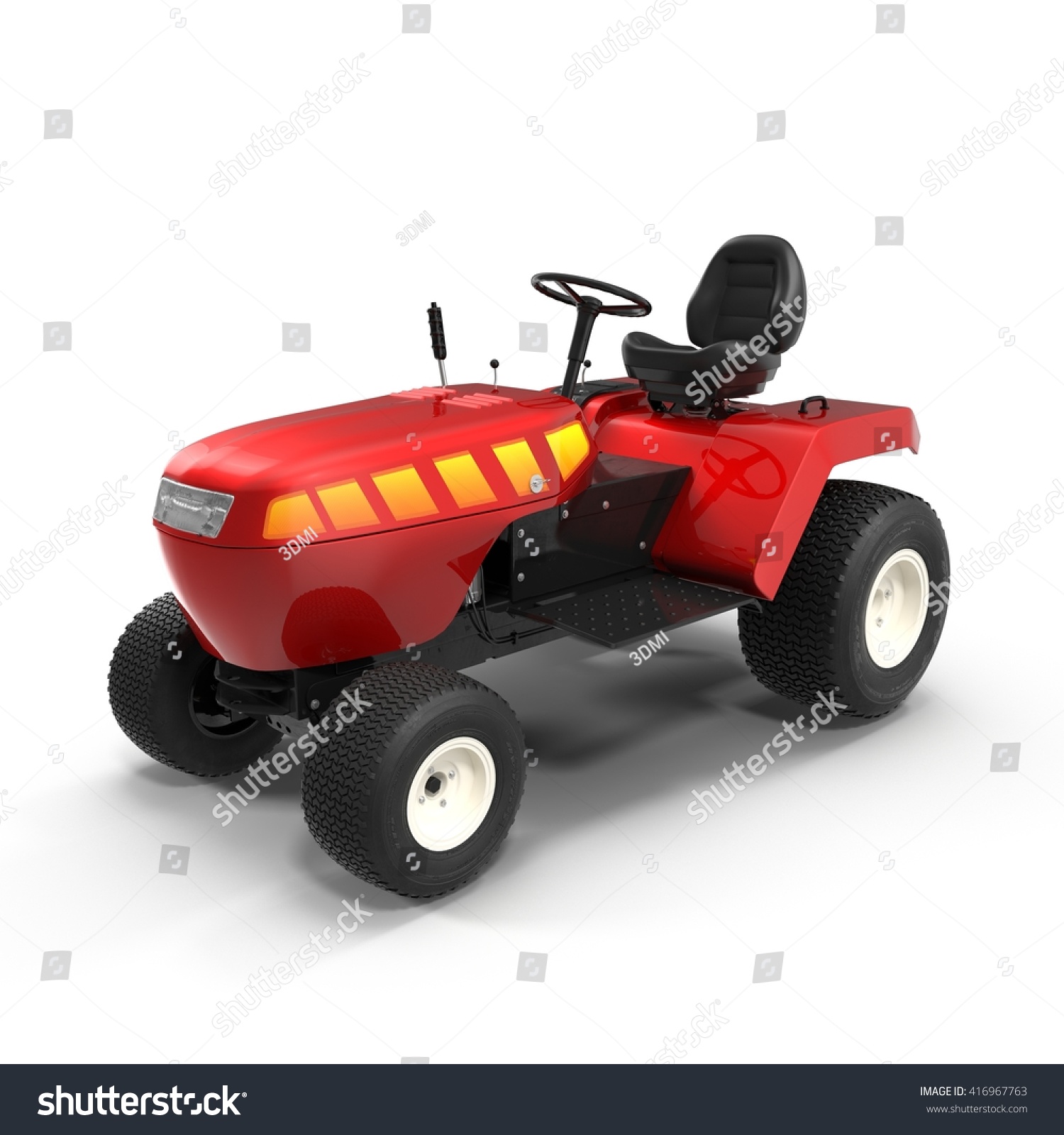 New Small Red Tractor Isolated Over Stock Illustration 416967763 ...