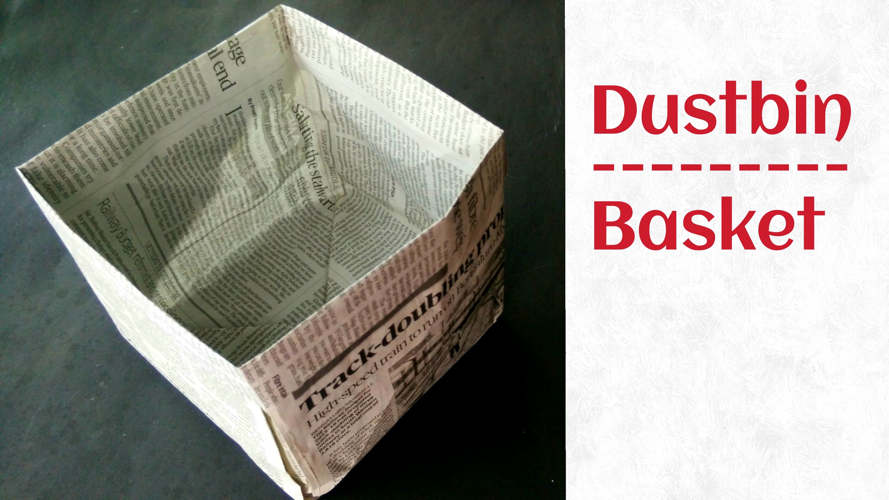 Trash bin | Dustbin from Newspaper (Go Green) - Tutorial by Paper ...