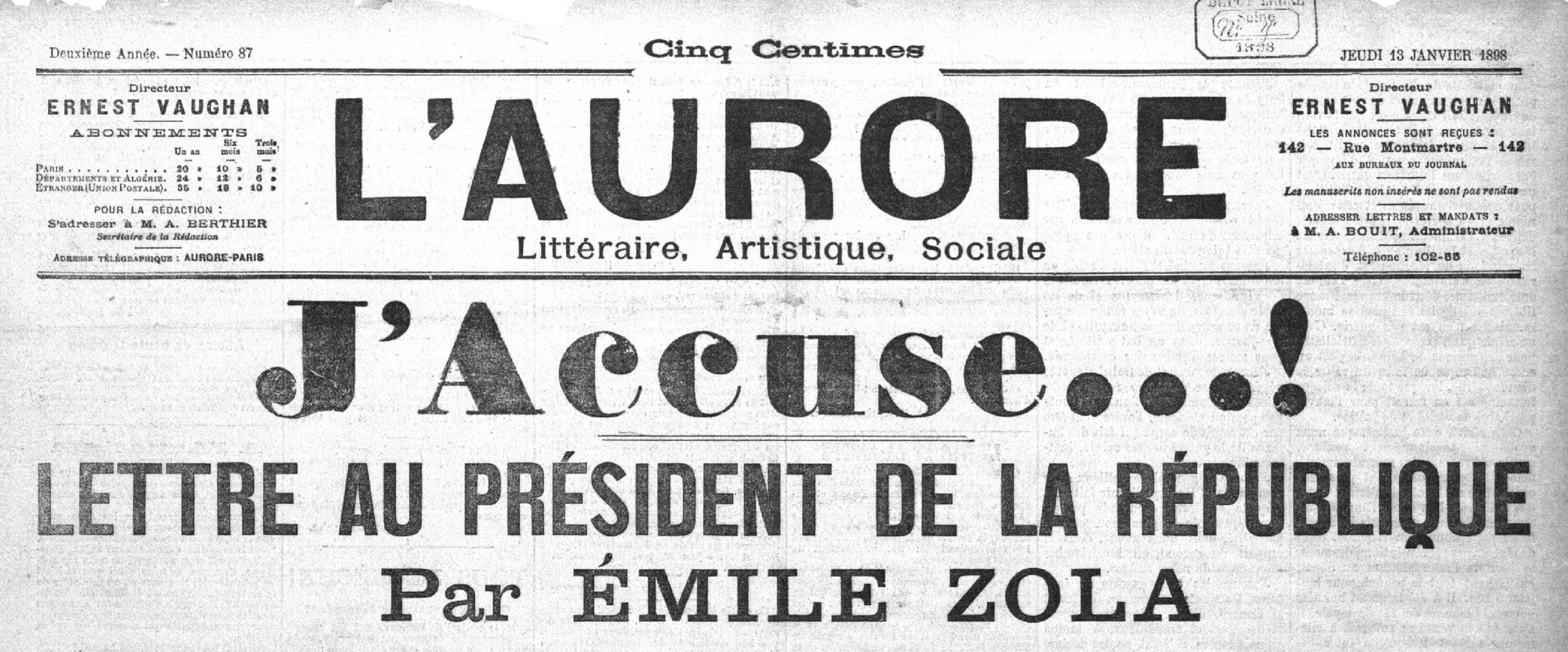 J'accuse: The Dreyfus-Affair in historical newspapers – Europeana ...