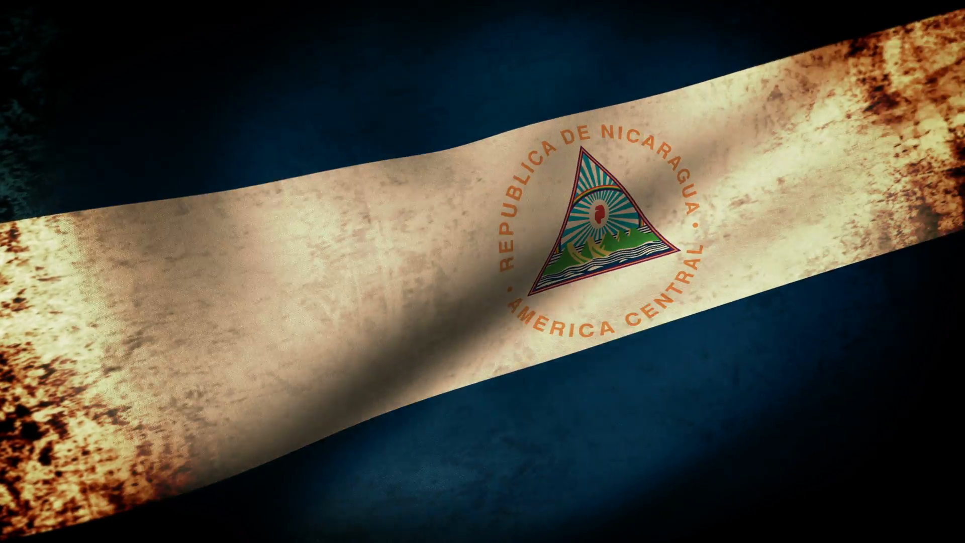 Nicaragua Flag Waving, grunge look Motion Background - Videoblocks
