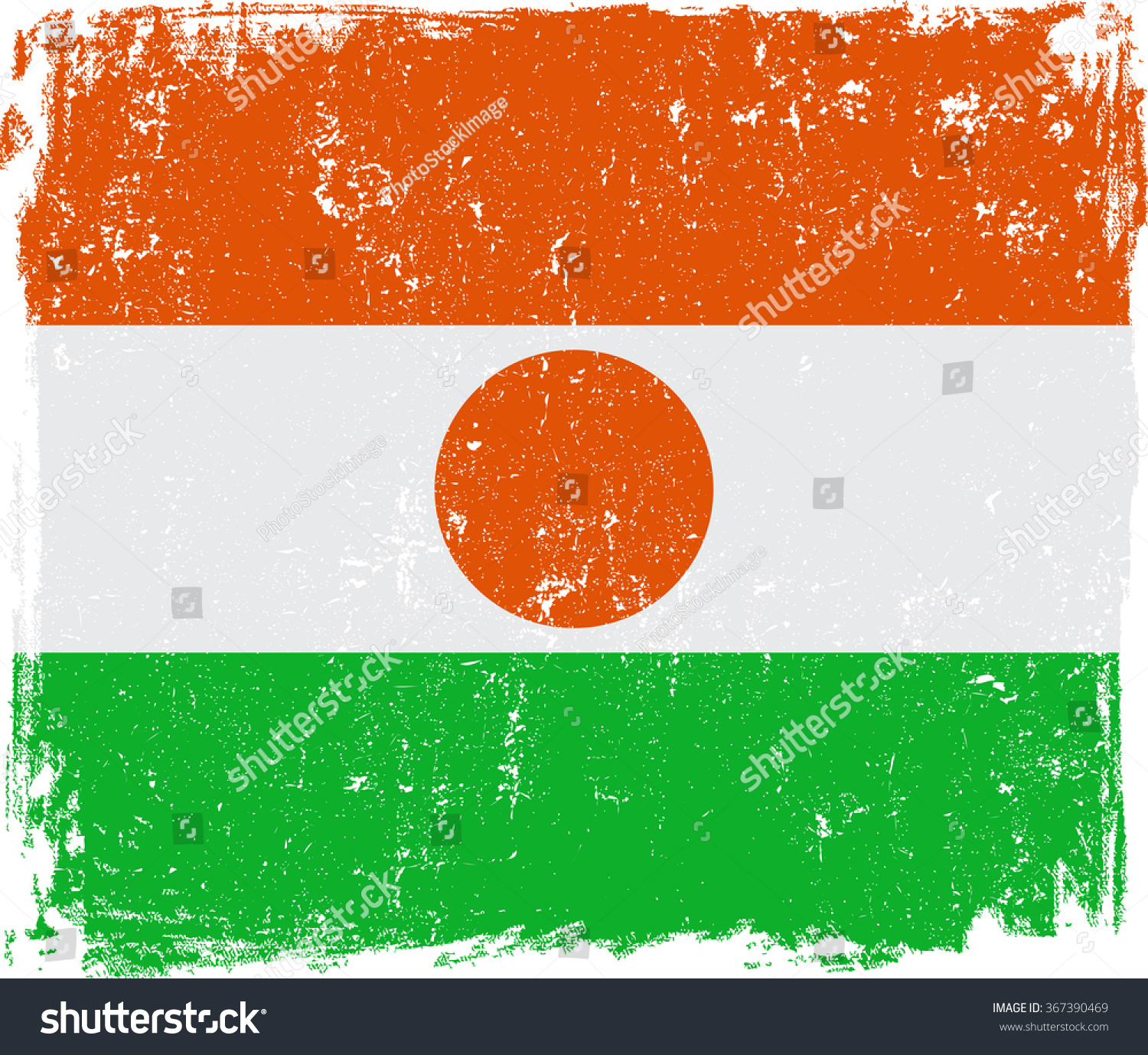 Niger Vector Grunge Flag Isolated On Stock Vector 367390469 ...