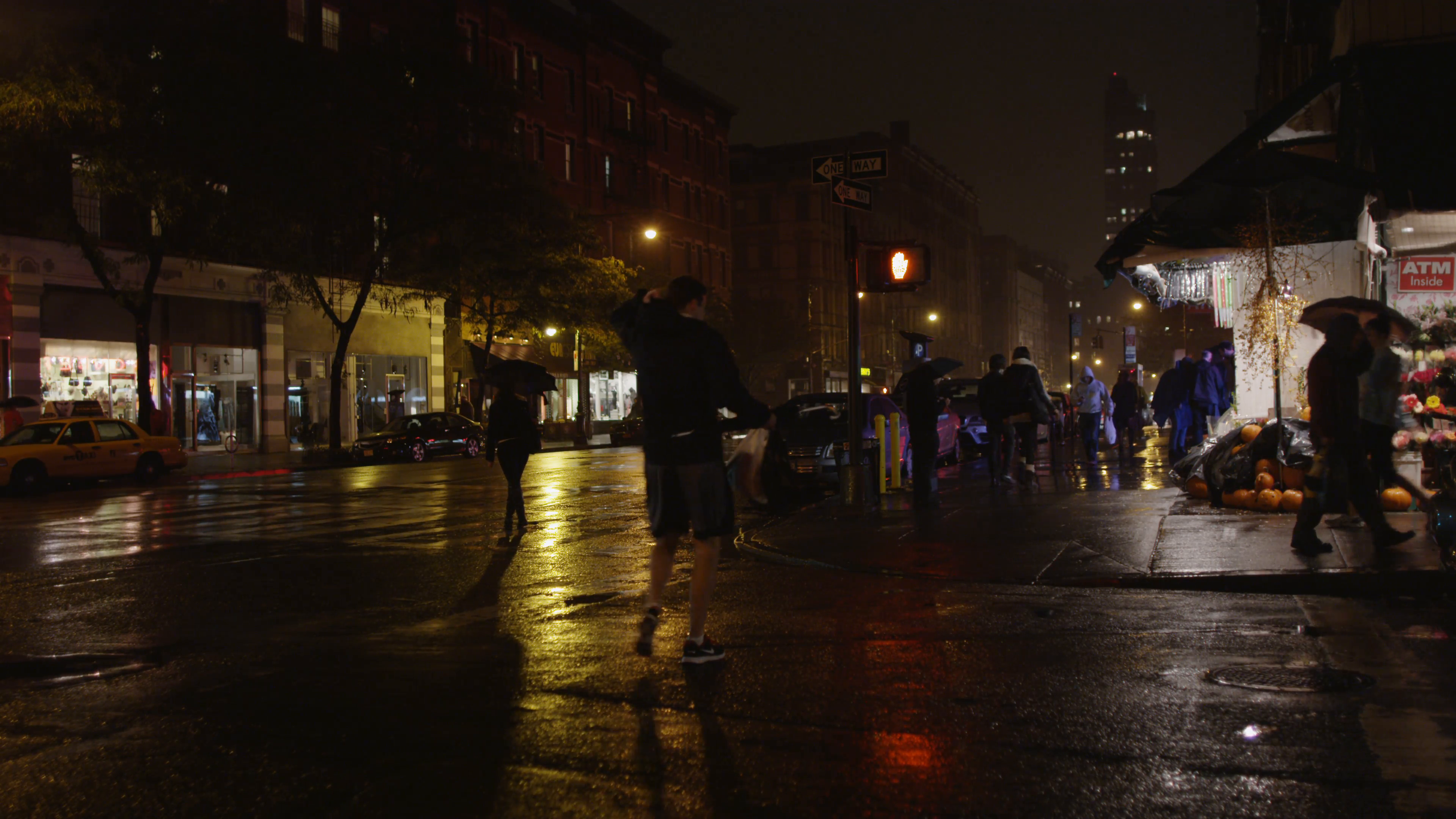 WS City scene at night / New York City, New York State, USA Stock ...