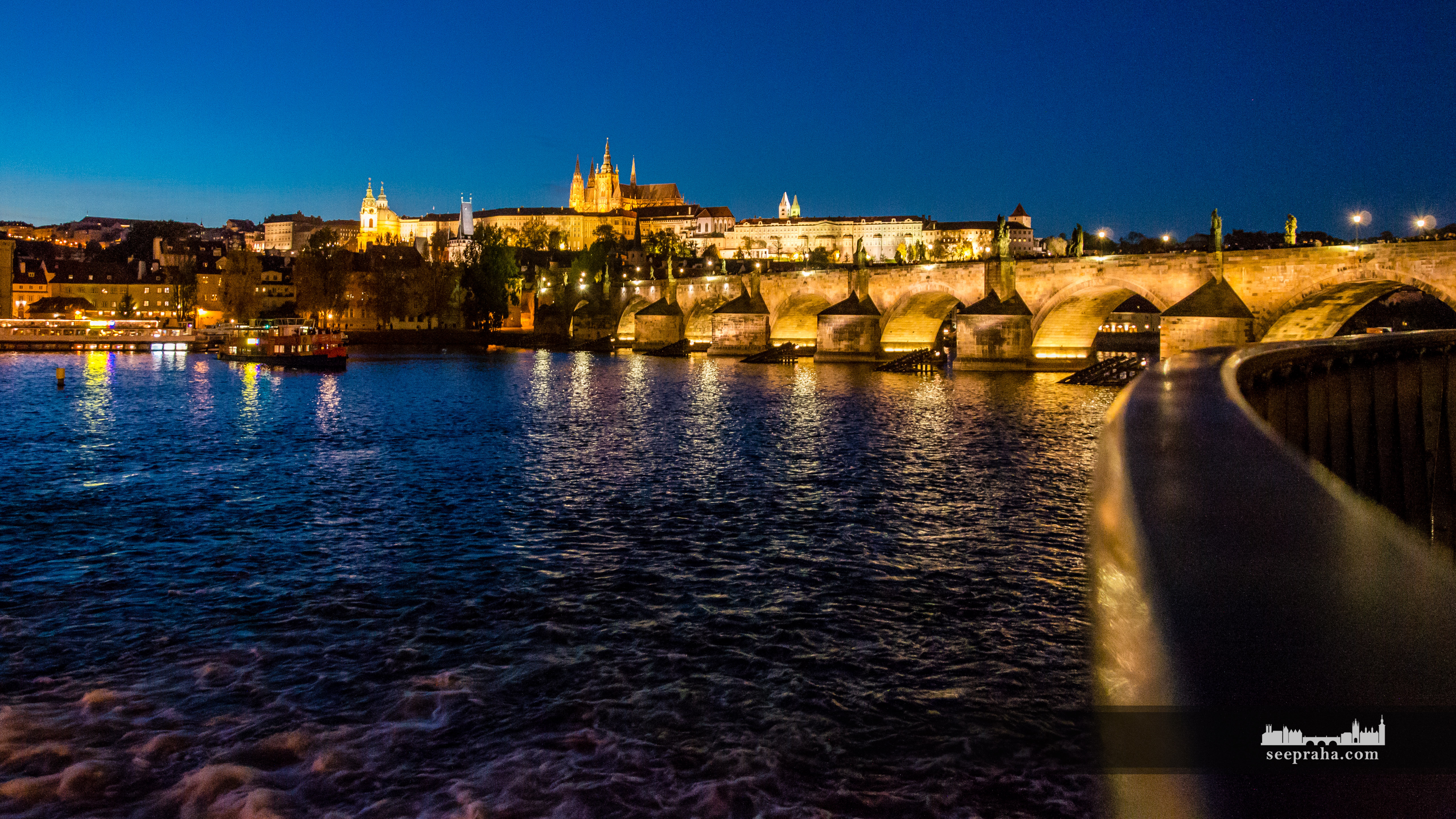 Prague. View of Prague Castle at night