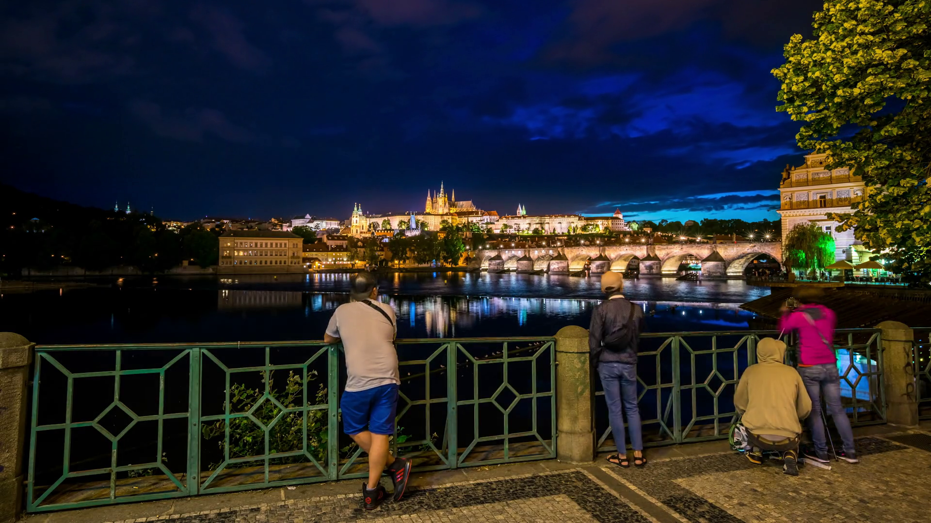 Prague Tourists Timelapse night, Czech Republic Stock Video Footage ...