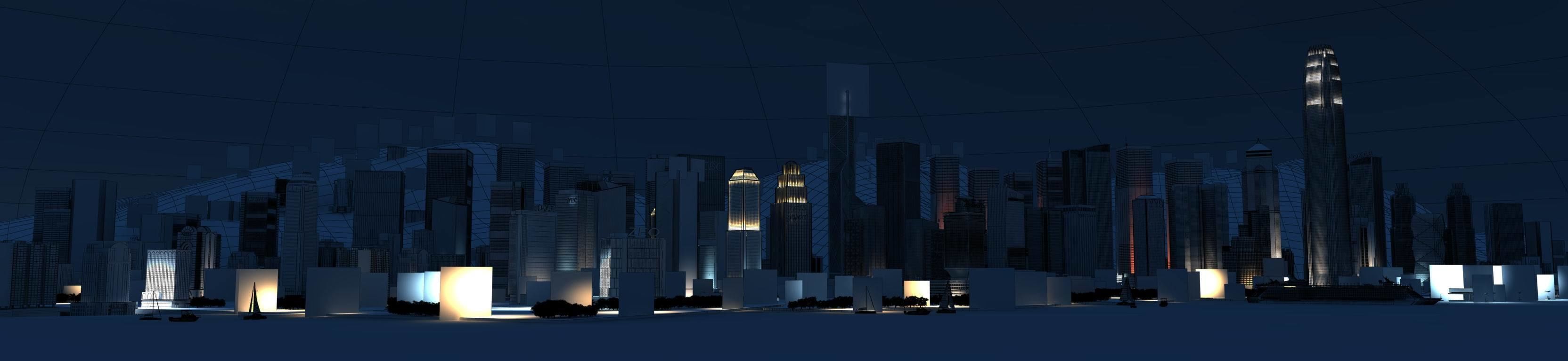 3D City - Riverside - Night Scene 01 | CGTrader