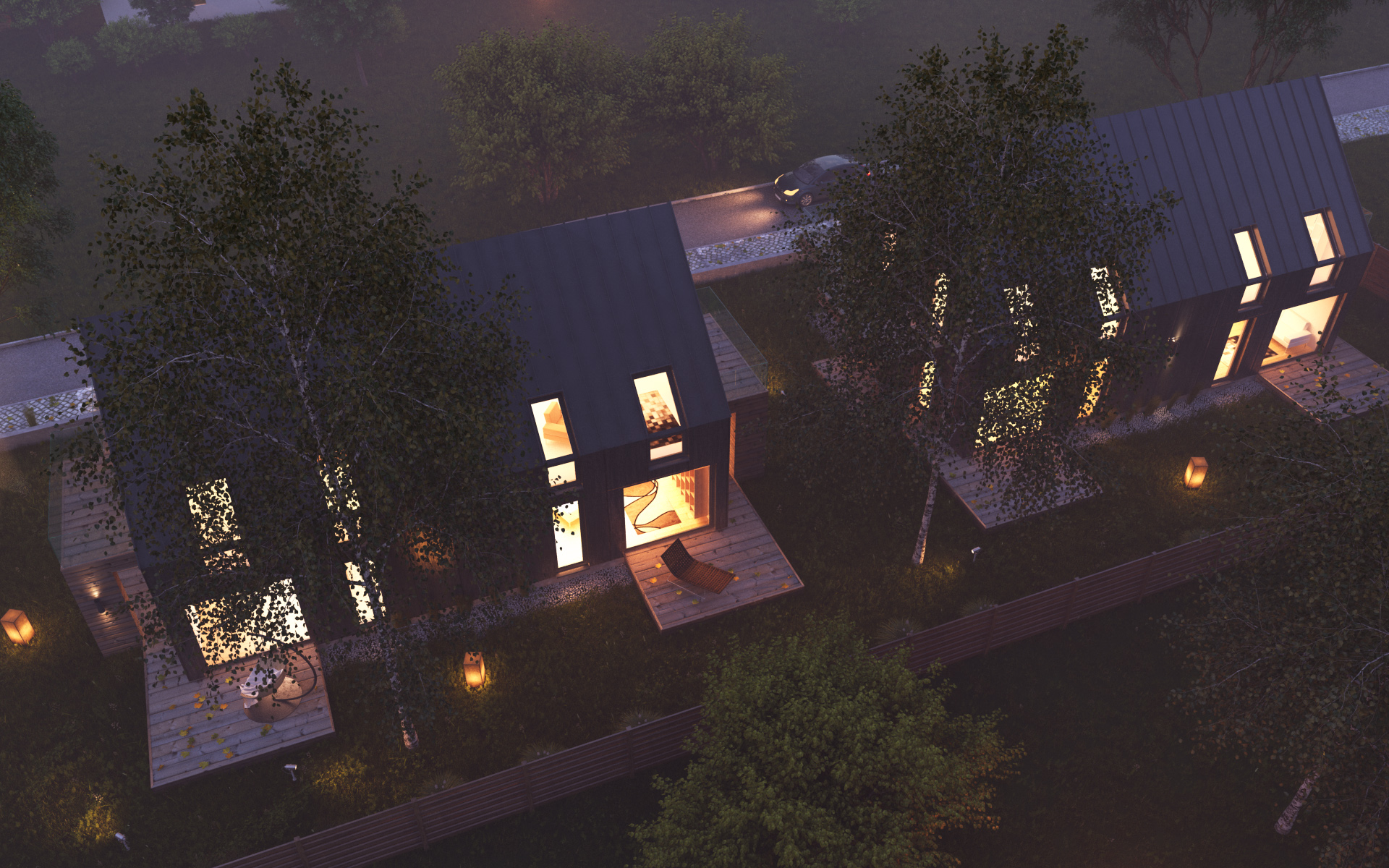 Vray Night Scene - Rendering Modern House tutorial 3D Model – Buy ...
